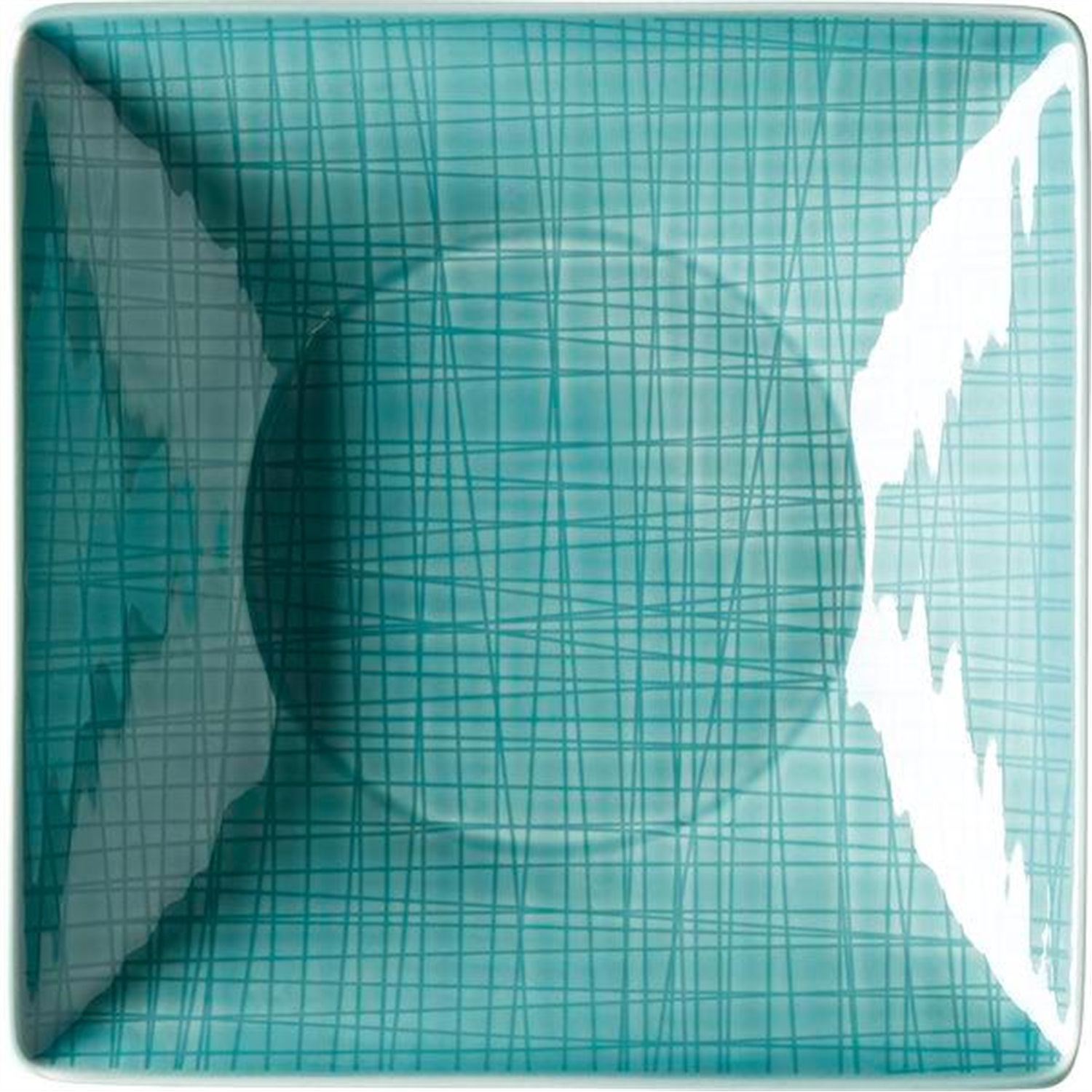 rosenthal mesh diep bord vierkant 20x20cm aqua