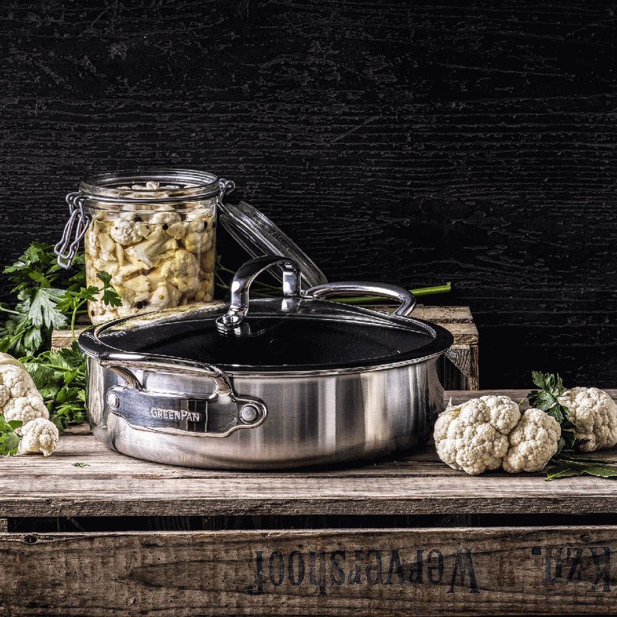 greenpan-premiere-hapjespan-met-glasdeksel-26cm