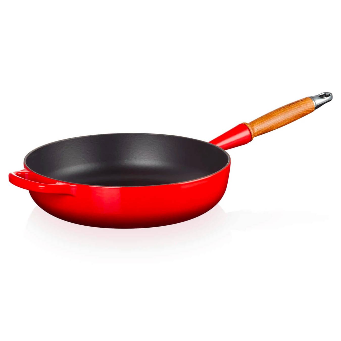 le-creuset-signature-hapjespan-met-houten-steel-28cm-kersenrood