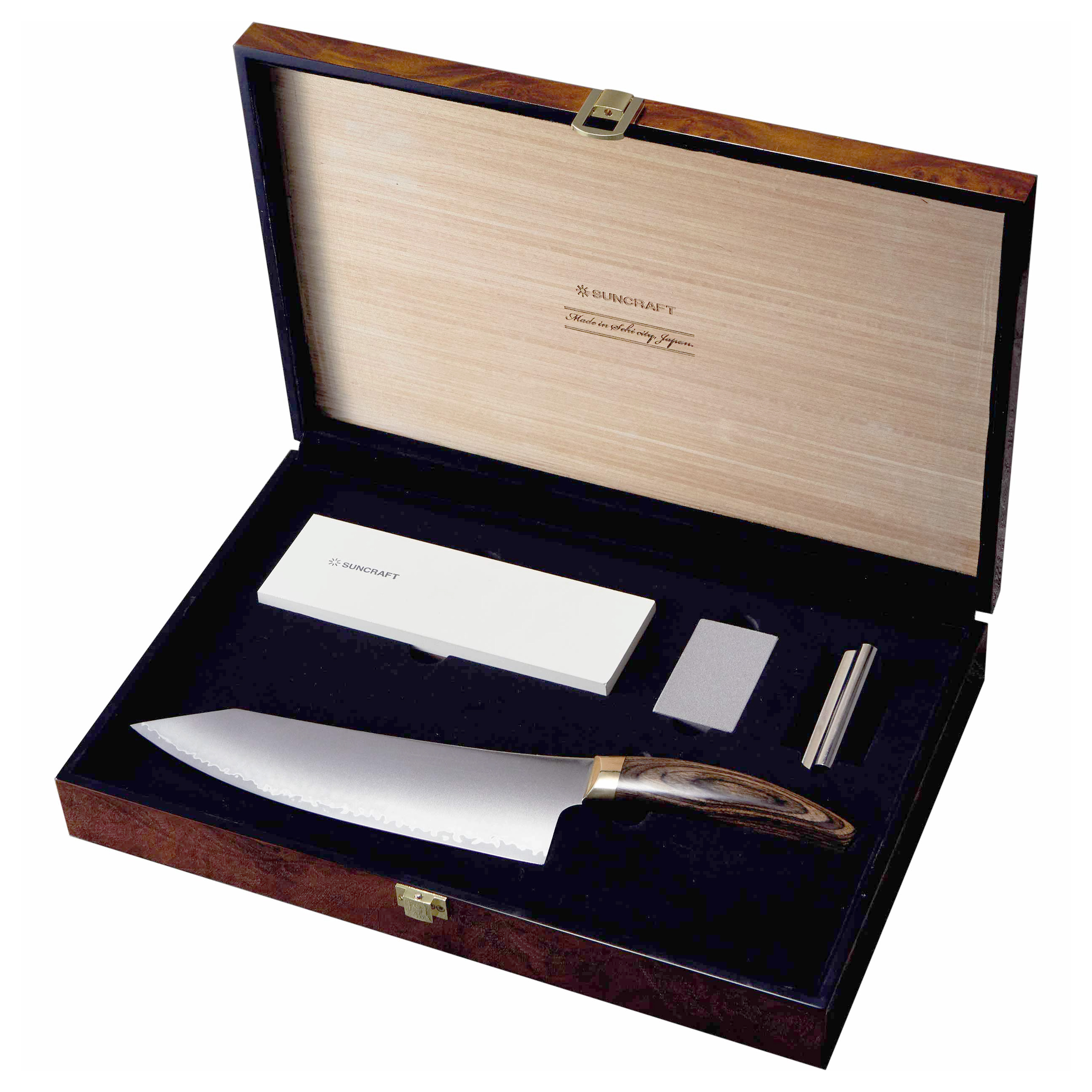 suncraft elegancia giftset met koksmes en wetsteen 10003000 4 delig