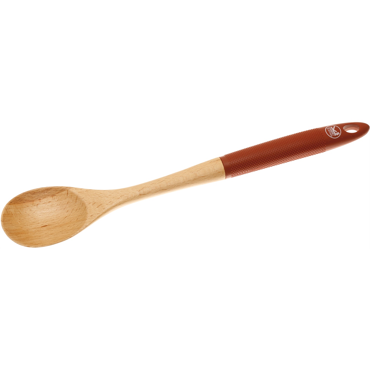 sambonet houten pollepel met siliconen handvat 35cm rood