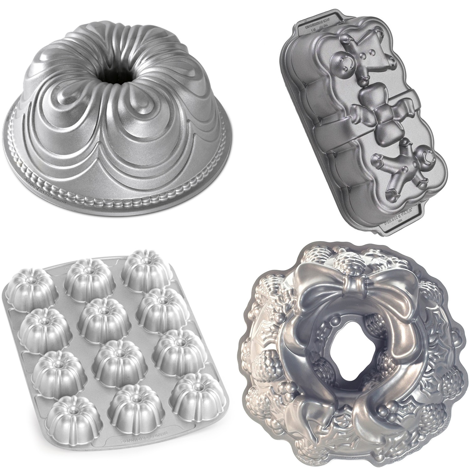 nordic ware bakvormenset zilver 4 delig