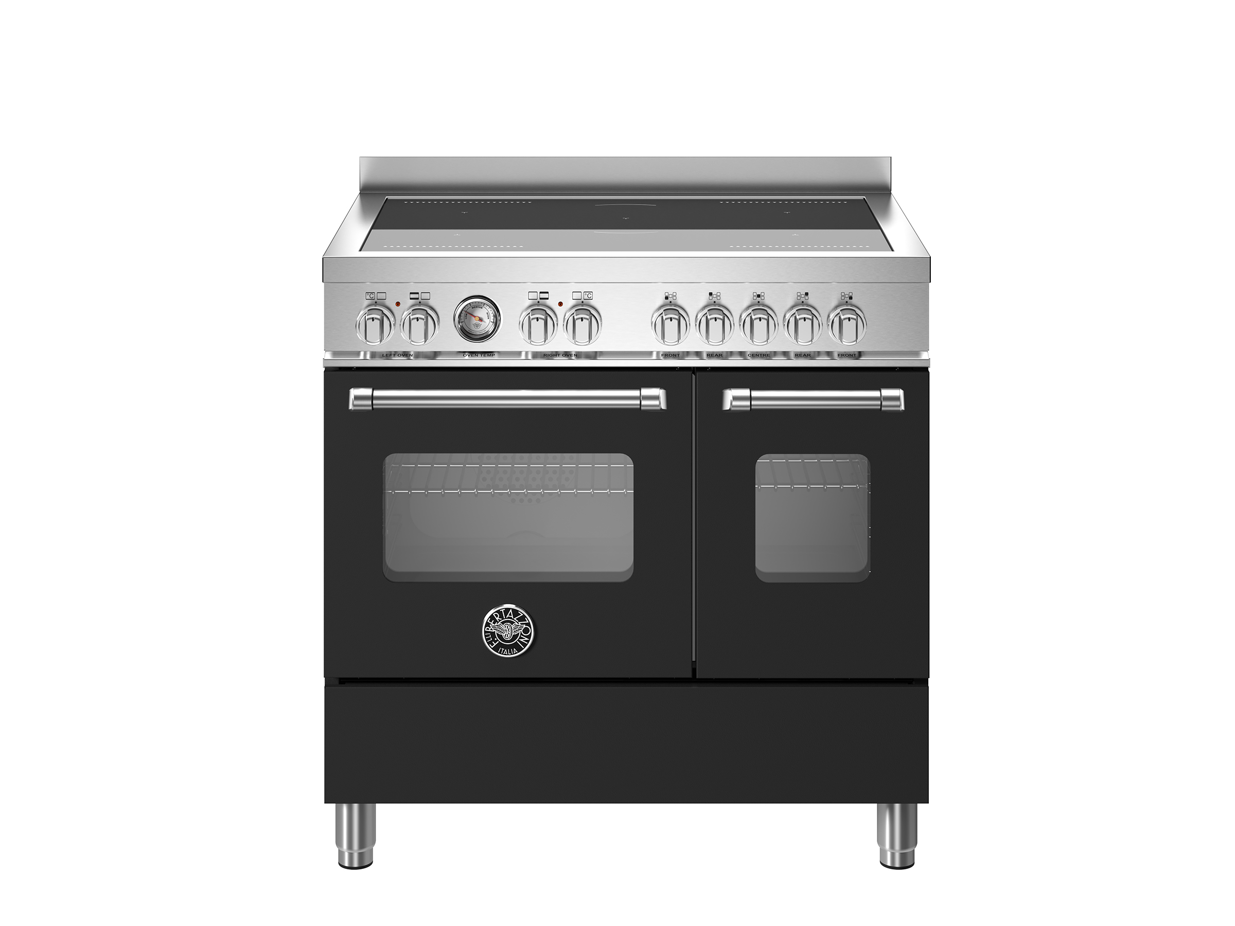 bertazzoni master top line inductiefornuis mas95i2enet 90cm mat zwart 0