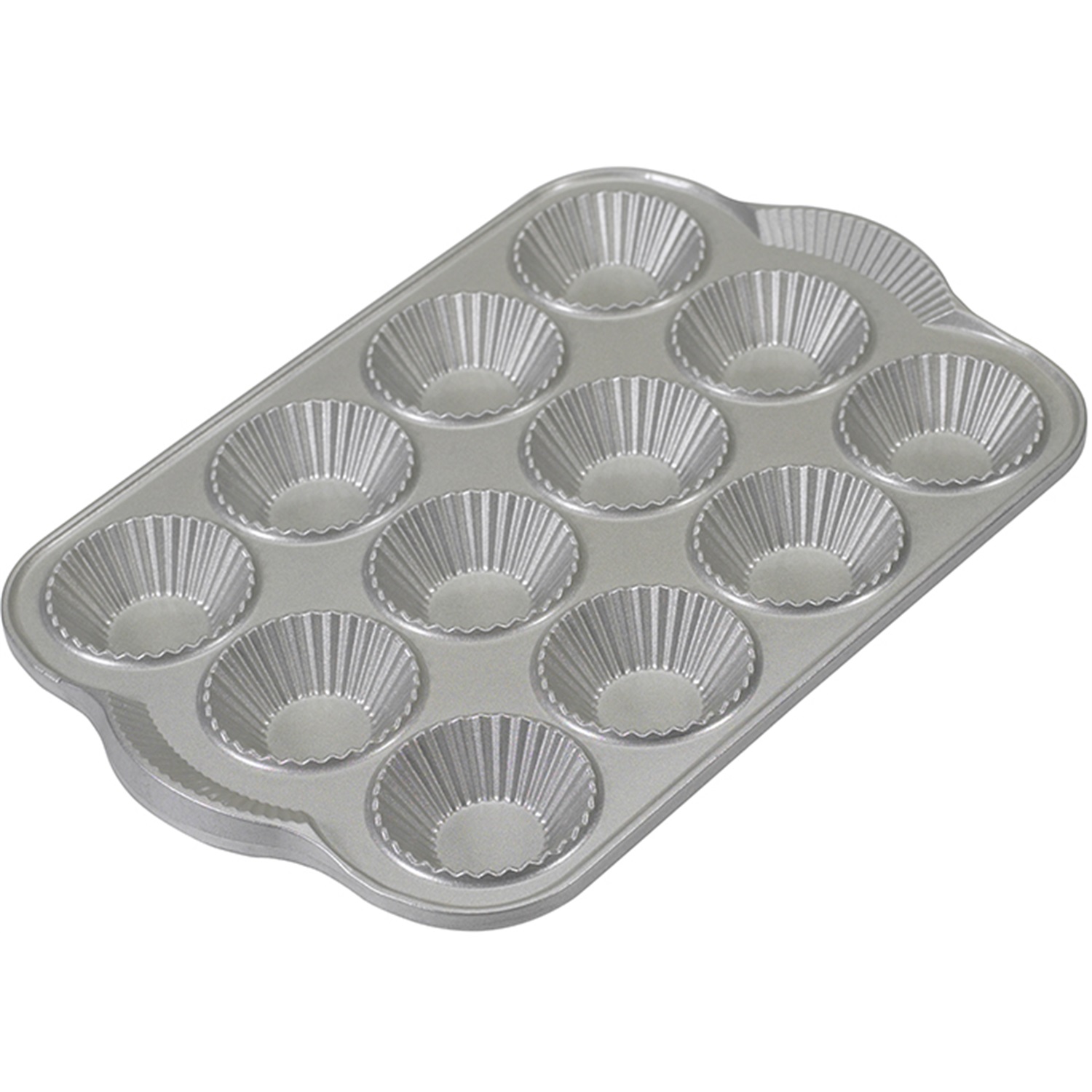 nordic ware french tartelette bakvorm 12 vaks zilver