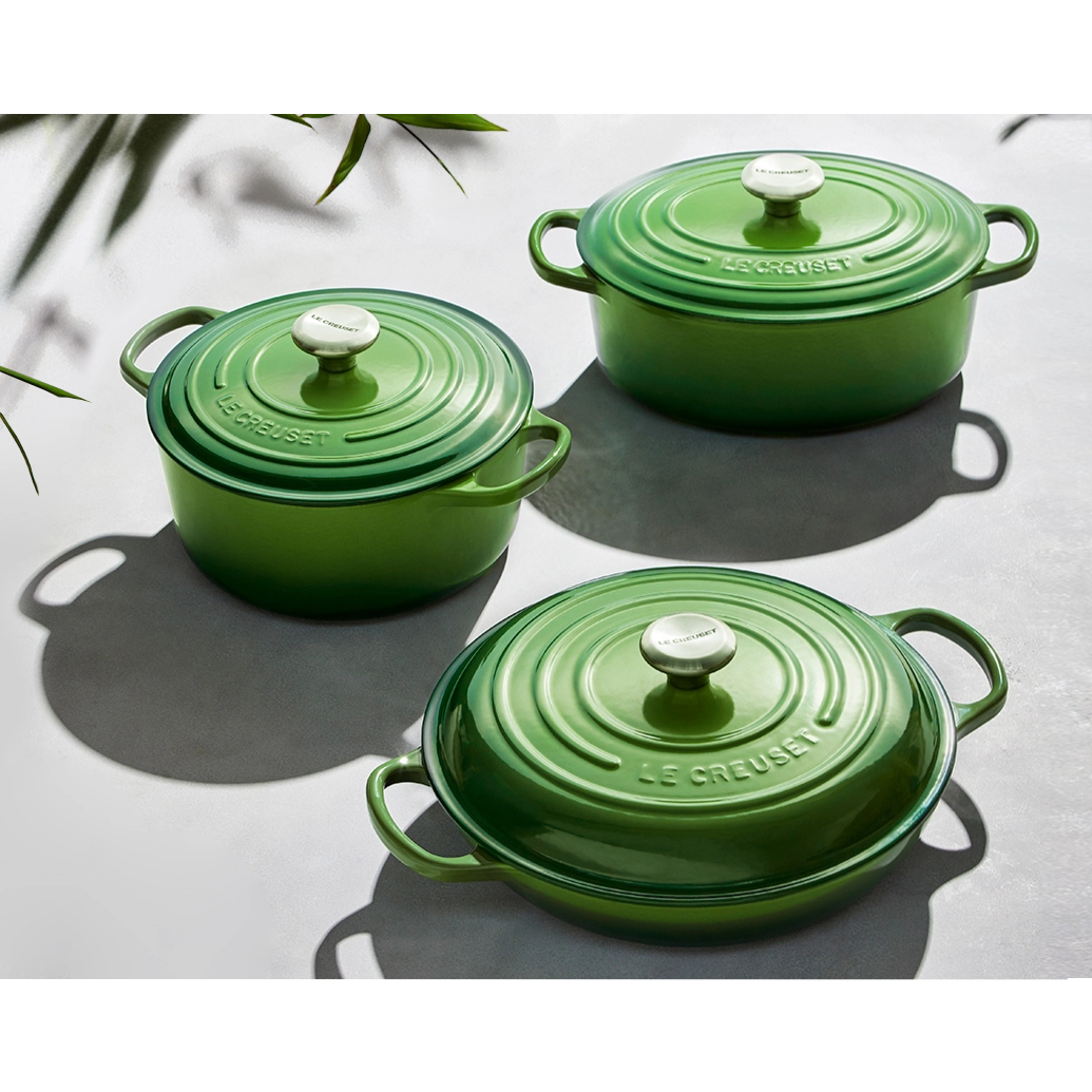le-creuset-signature-campagnard-braadpan-30cm-bamboo-green