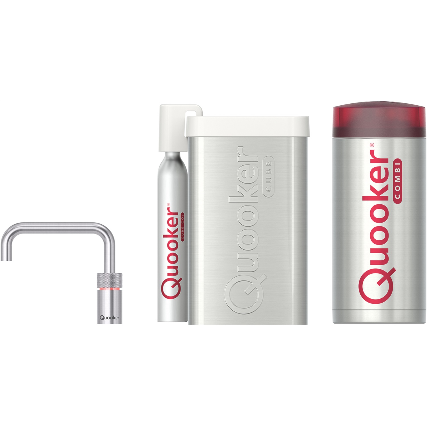 quooker nordic square single tap kokendwaterkraan met combi reservoir en cube 22nsrvs cube rvs