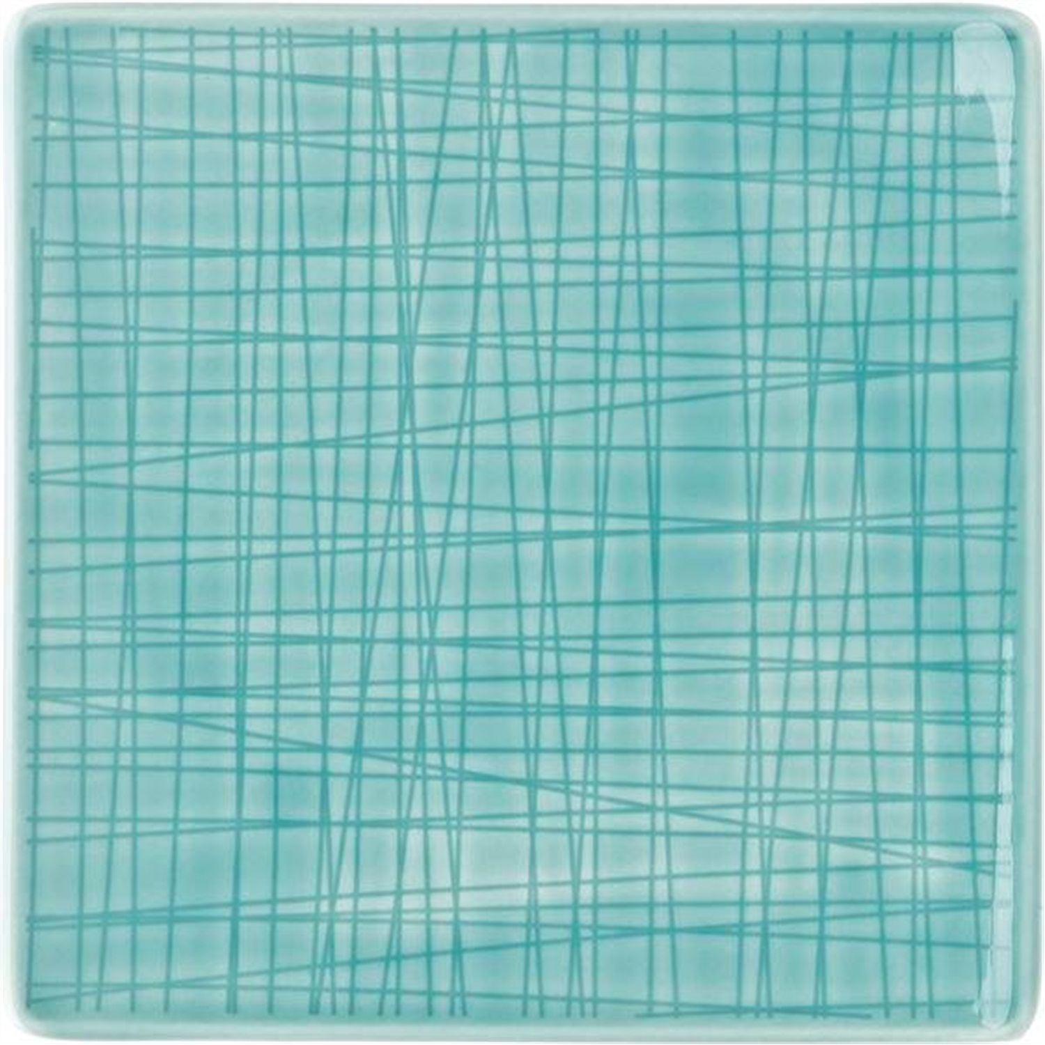 rosenthal mesh plat bord vierkant 14x14cm aqua