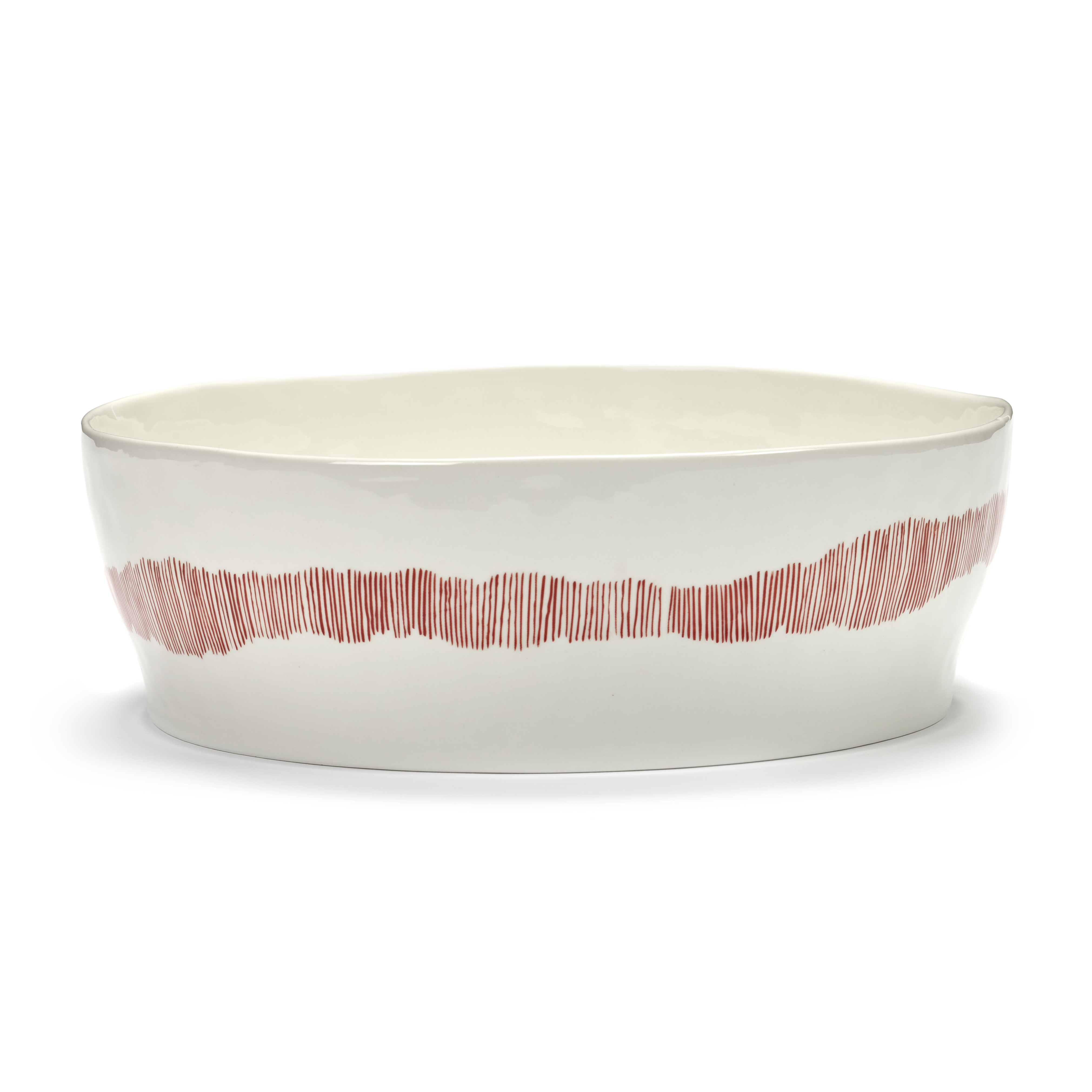 serax feast ottolenghi saladeschaal b8921015a 285cm white swirlred stripes
