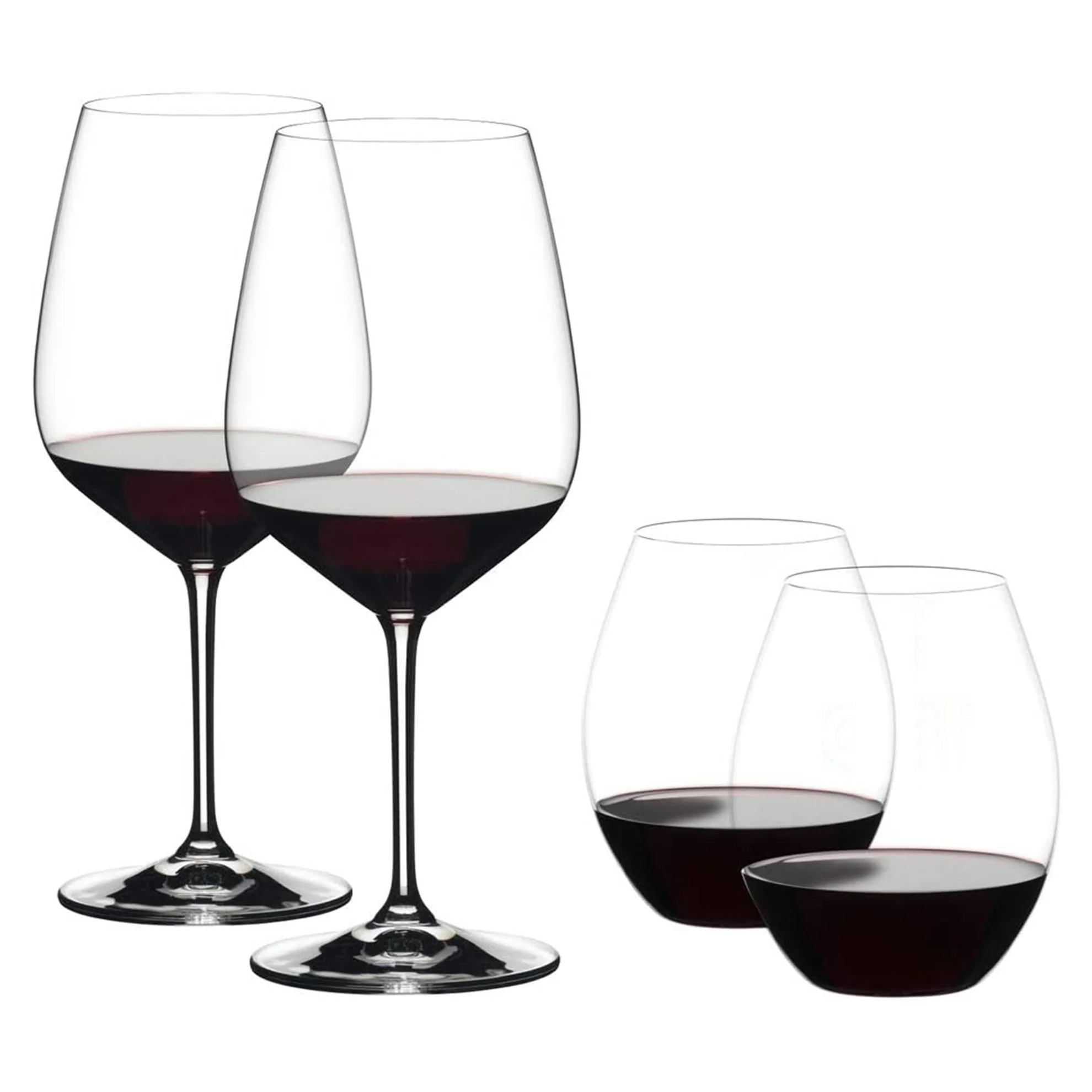 riedel wijnglazenset met cabernet merlot wijnglas en big o syrah tumblers 4 delig