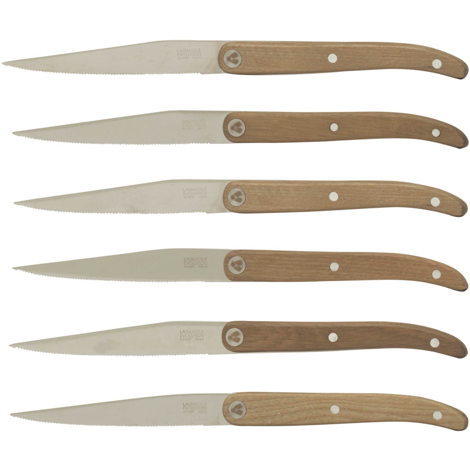 tb laguiole lasure clair steakmessenset 6 delig licht hout