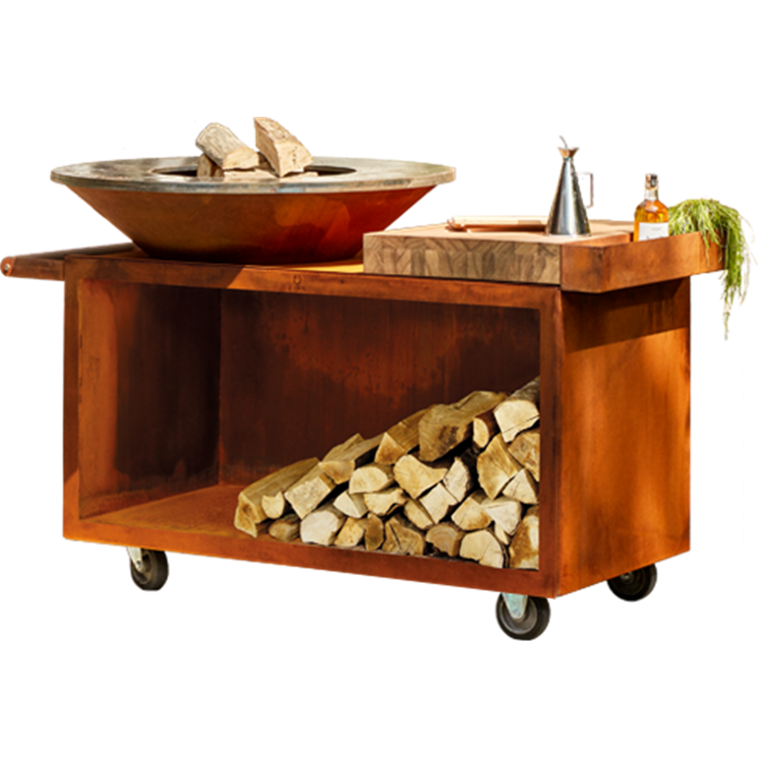 ofyr island pro 100 100 vuurschaalwerkblad teakhout