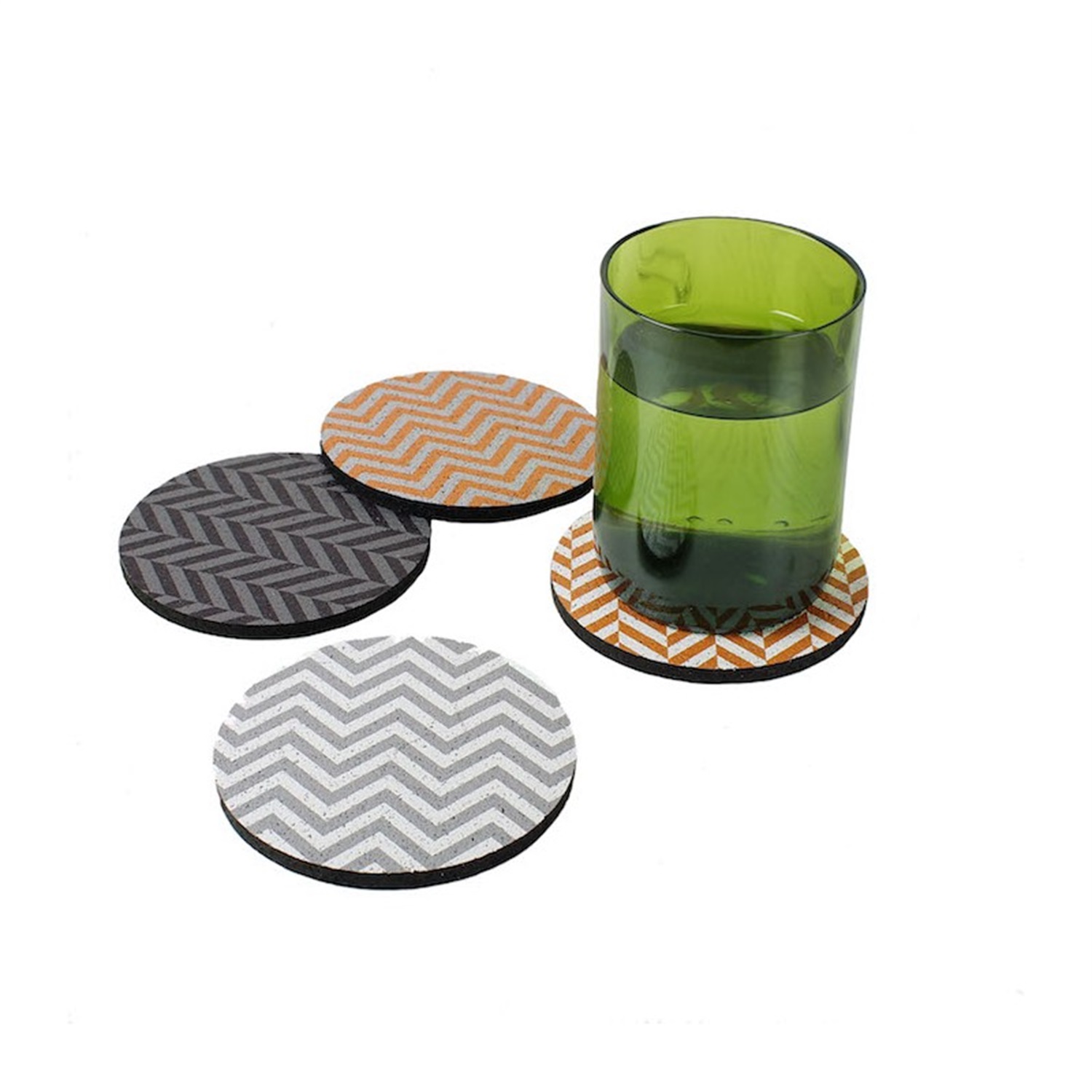 flox-chevron-tangerine-glasonderzetters-4-stuks-oranjegrijs-rubber