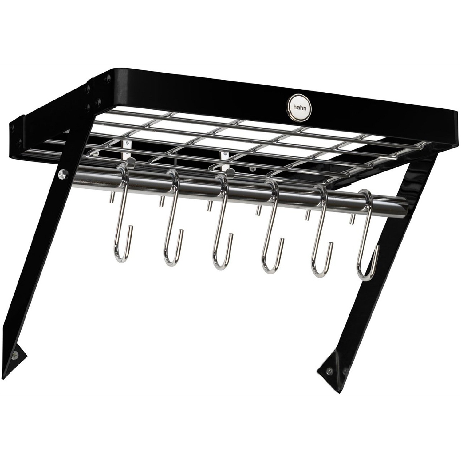 hahn metro wandpannenrek 40x26cm zwart metaal