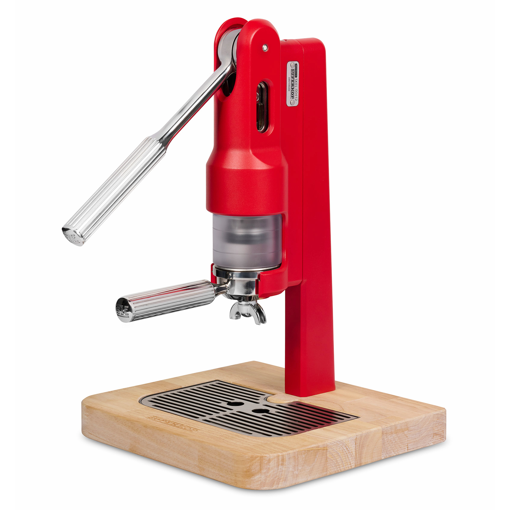 superkop-handbediende-niet-elektrische-espressomachine-rood
