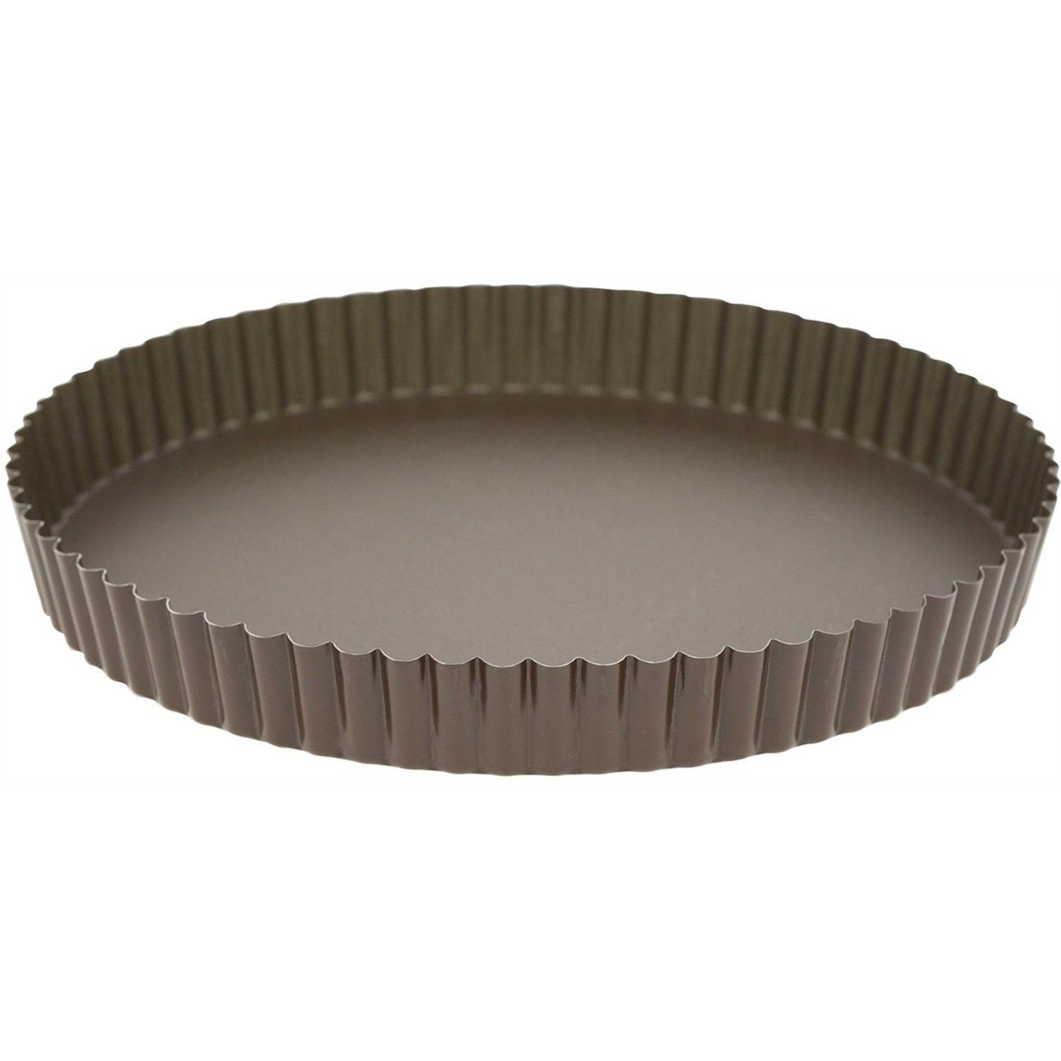 gobel tartelette en quichevorm hoog met uitneembare bodem 28cm bruin staal