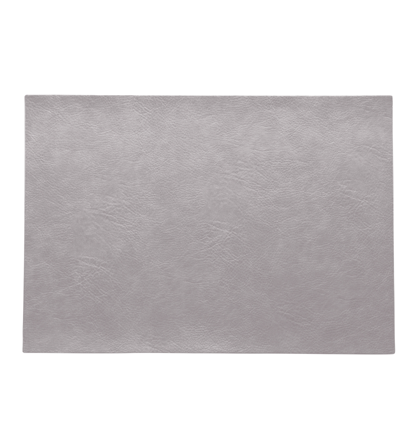 asa selection placemat vegan leather 46x33cm silver cloud set van 6