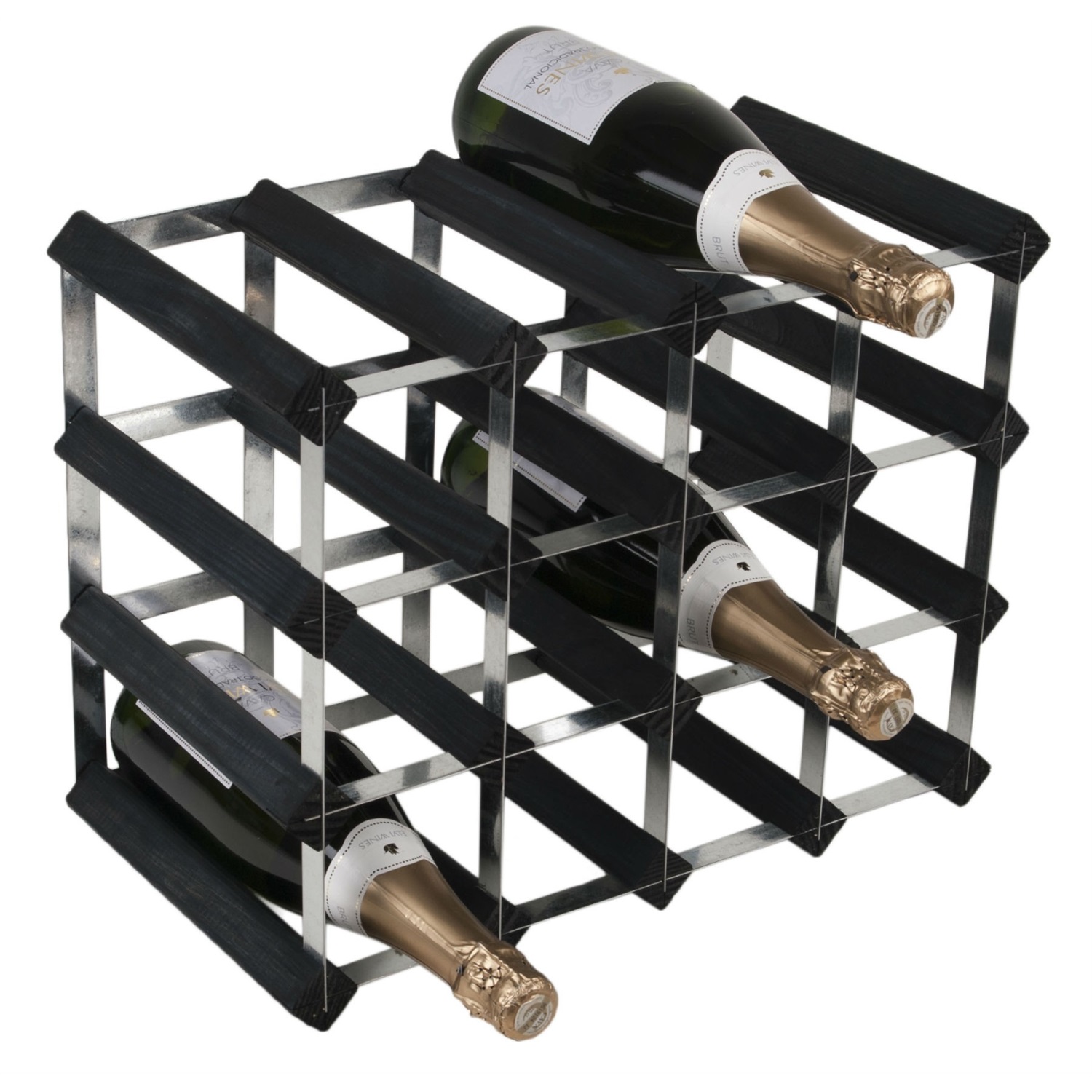 traditional wine rack co fully assembled wijnrek 16 flessen zwart