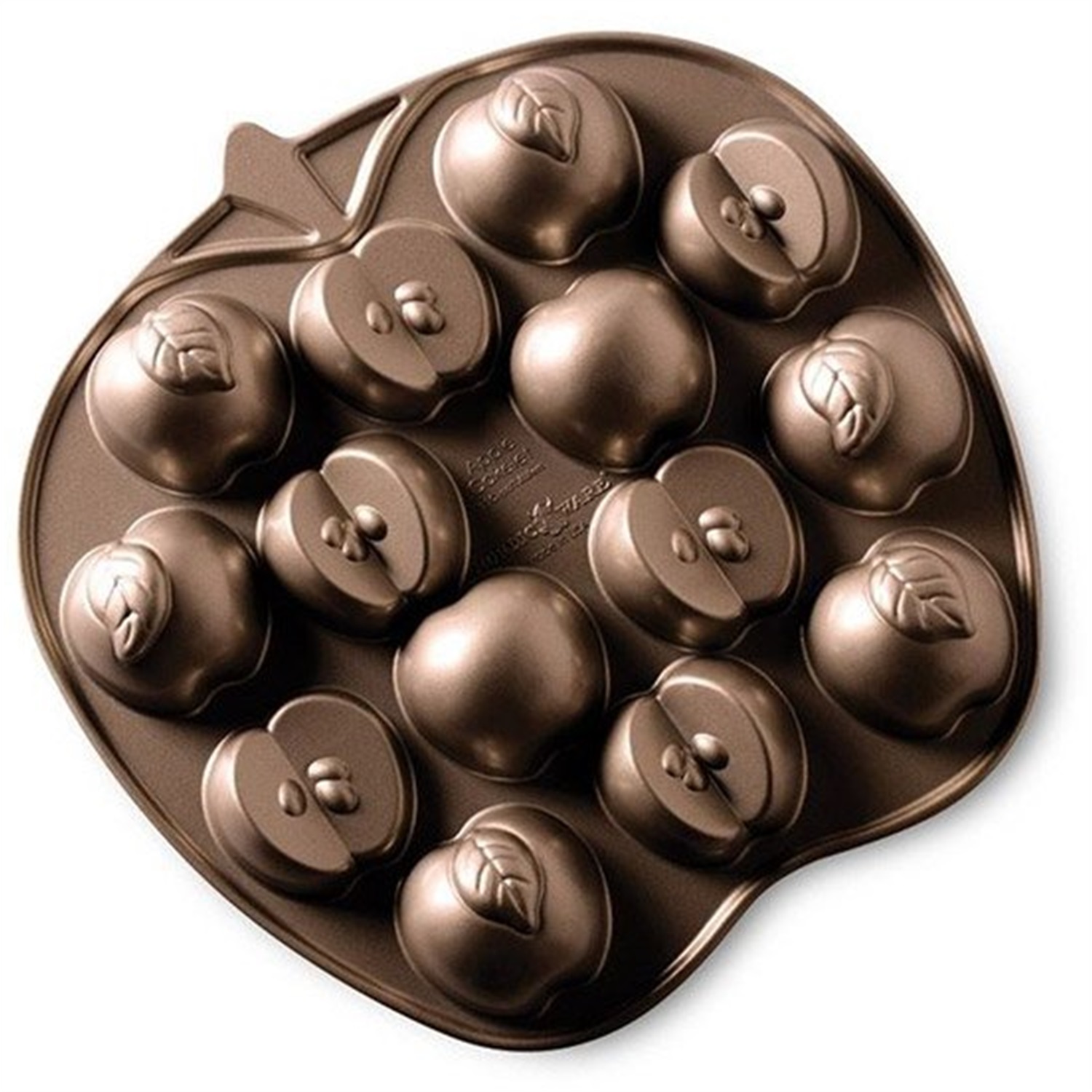 nordic ware apple slice cakelet bakvorm 14 vaks koper