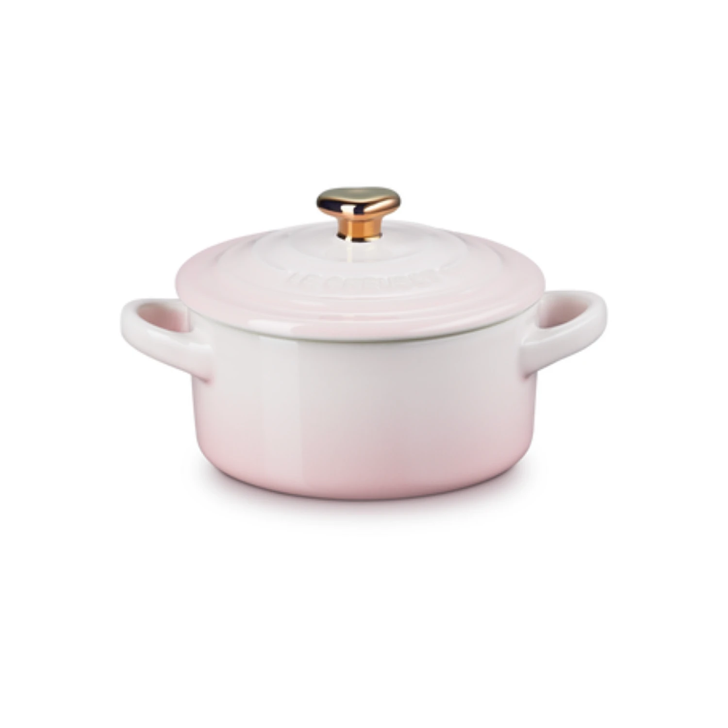 Le Creuset Mini Cocotte met hartvormige dekselknop, 10cm shell pink