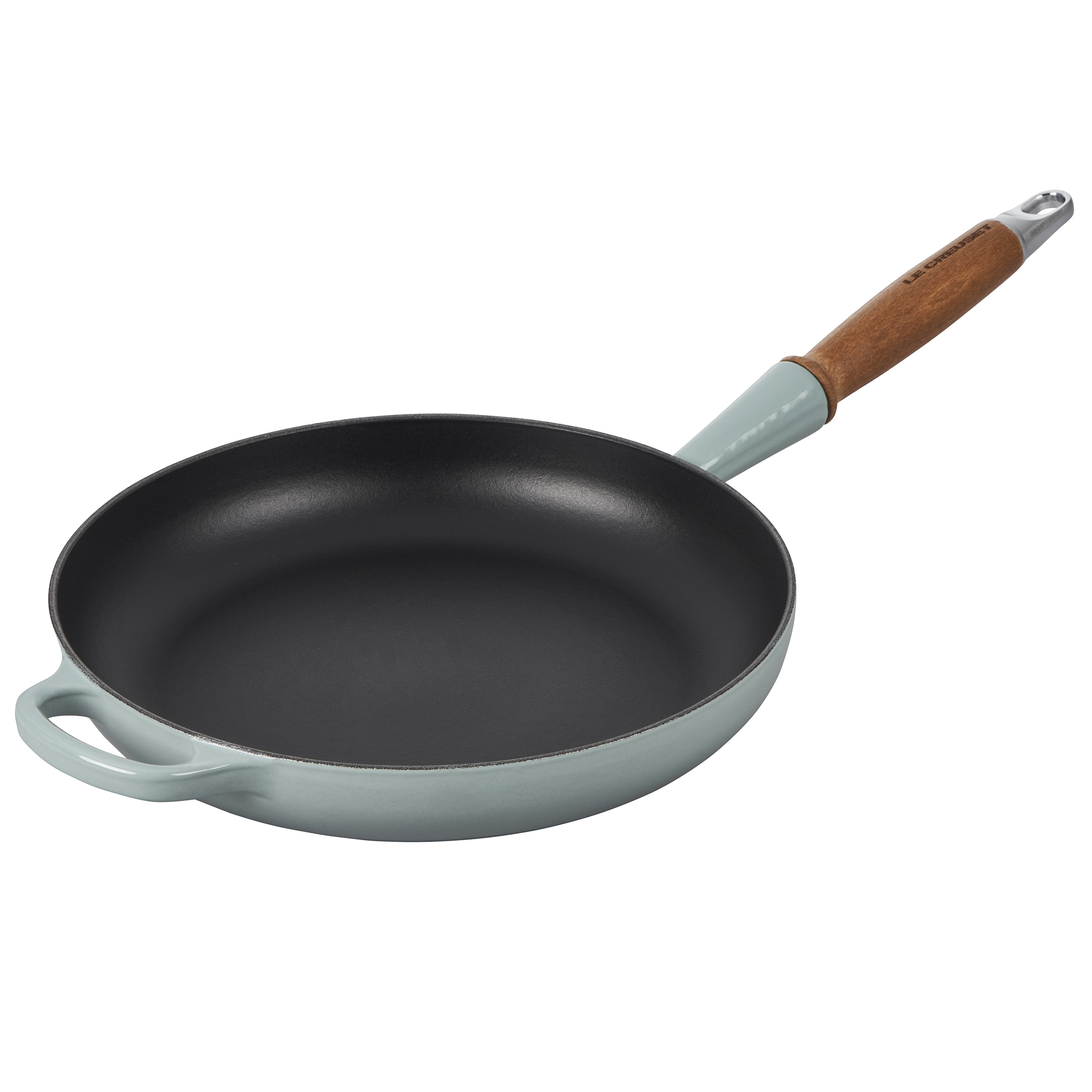Le Creuset Signature Koekenpan met Houten Steel, 28cm sea salt