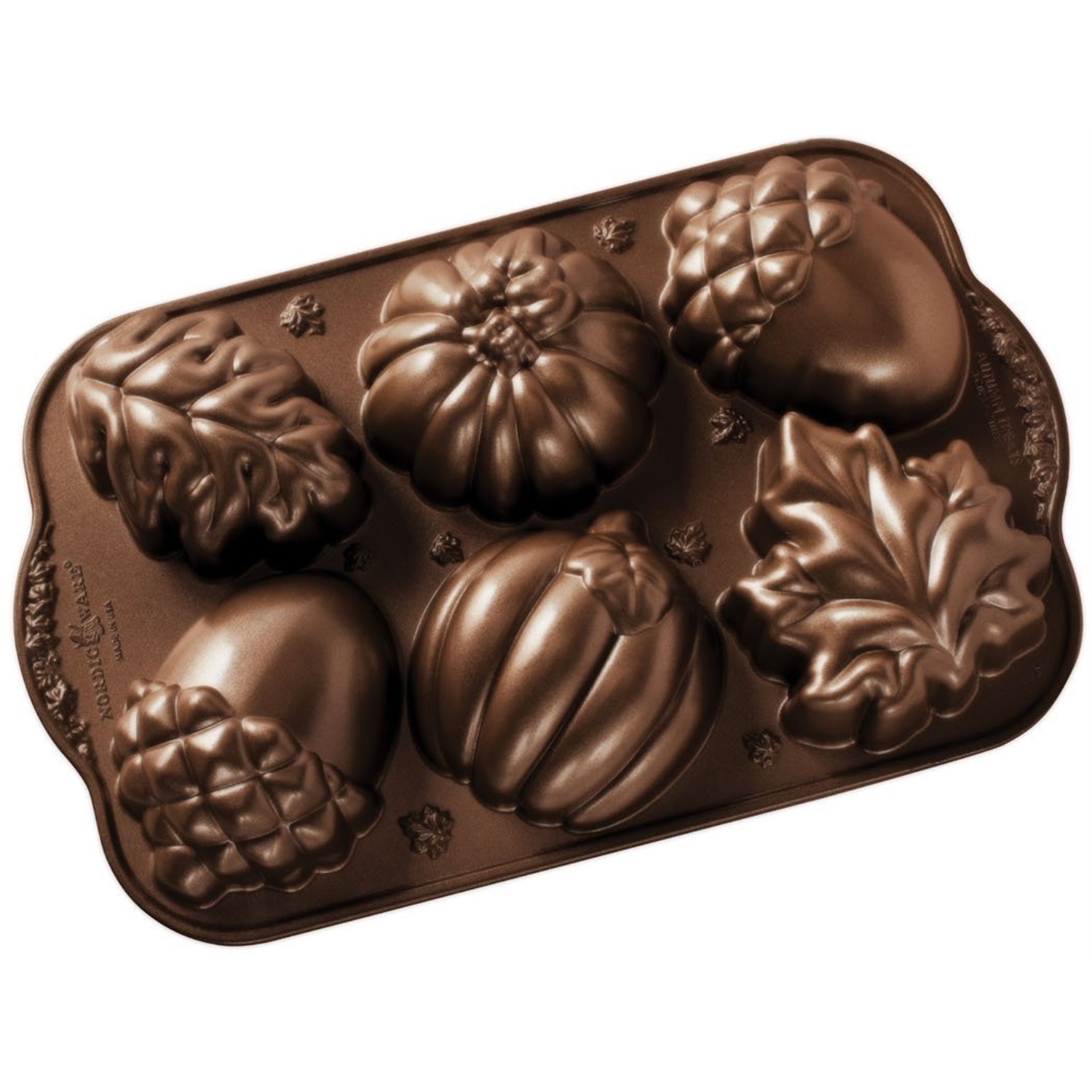 nordic ware autumn treats cakelet bakvorm 6 vaks brons