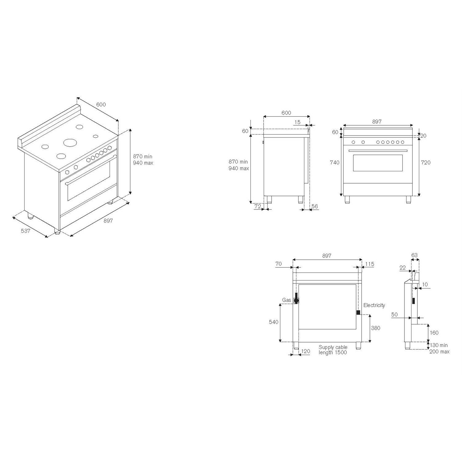 la-germania-americana-ams95l61cxu-gasfornuis-90cm-showmodel