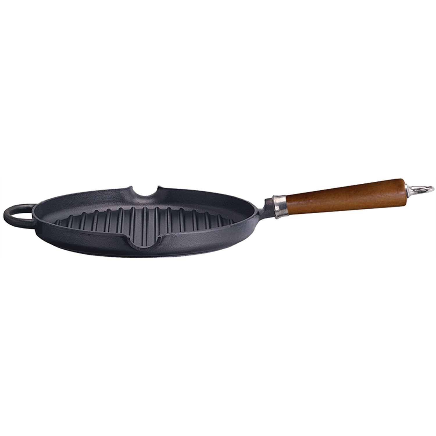 ronneby bruk maestro grillpan met houten steel 28cm bruin