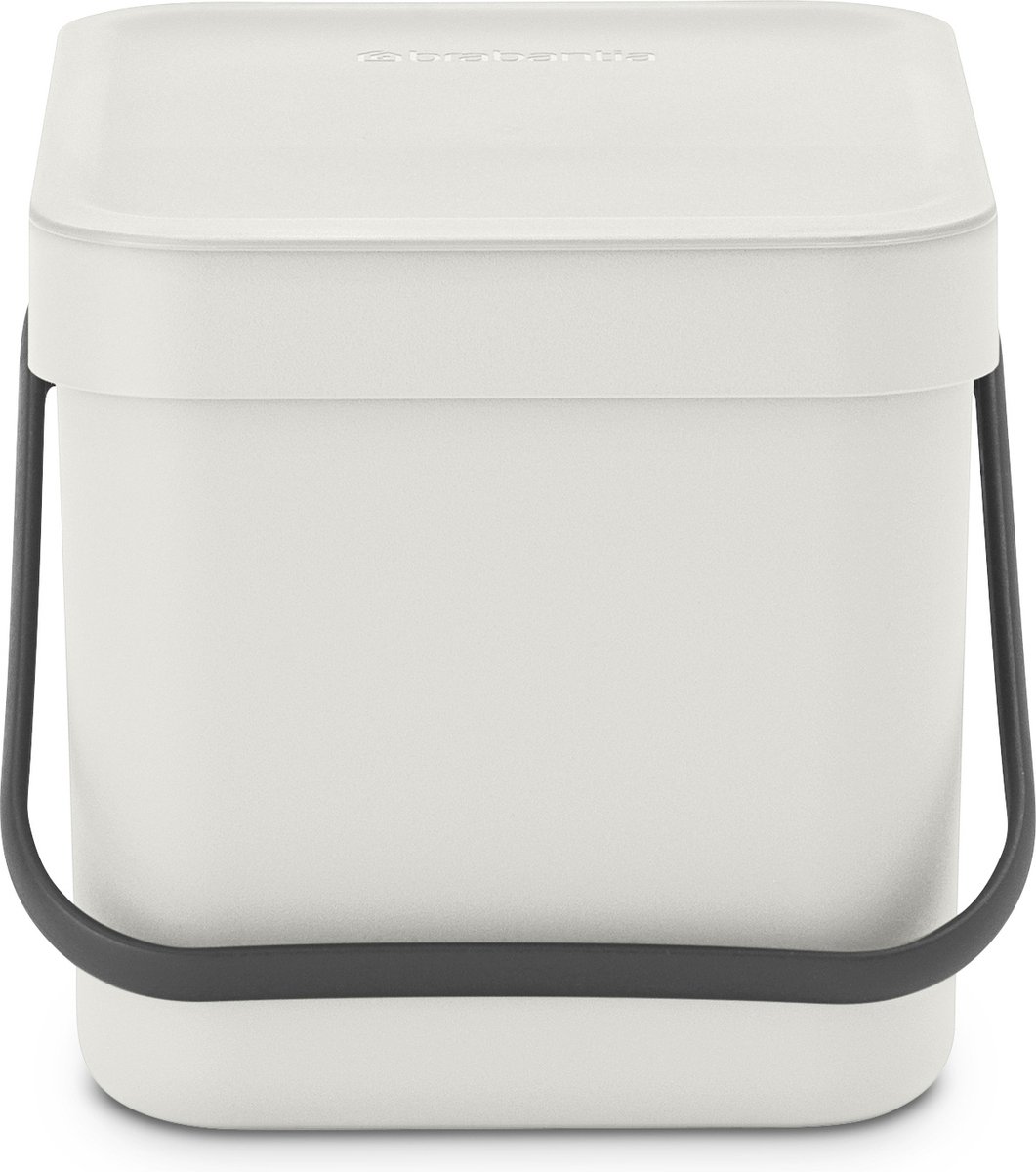 brabantia sort go afvalemmer 6l light grey