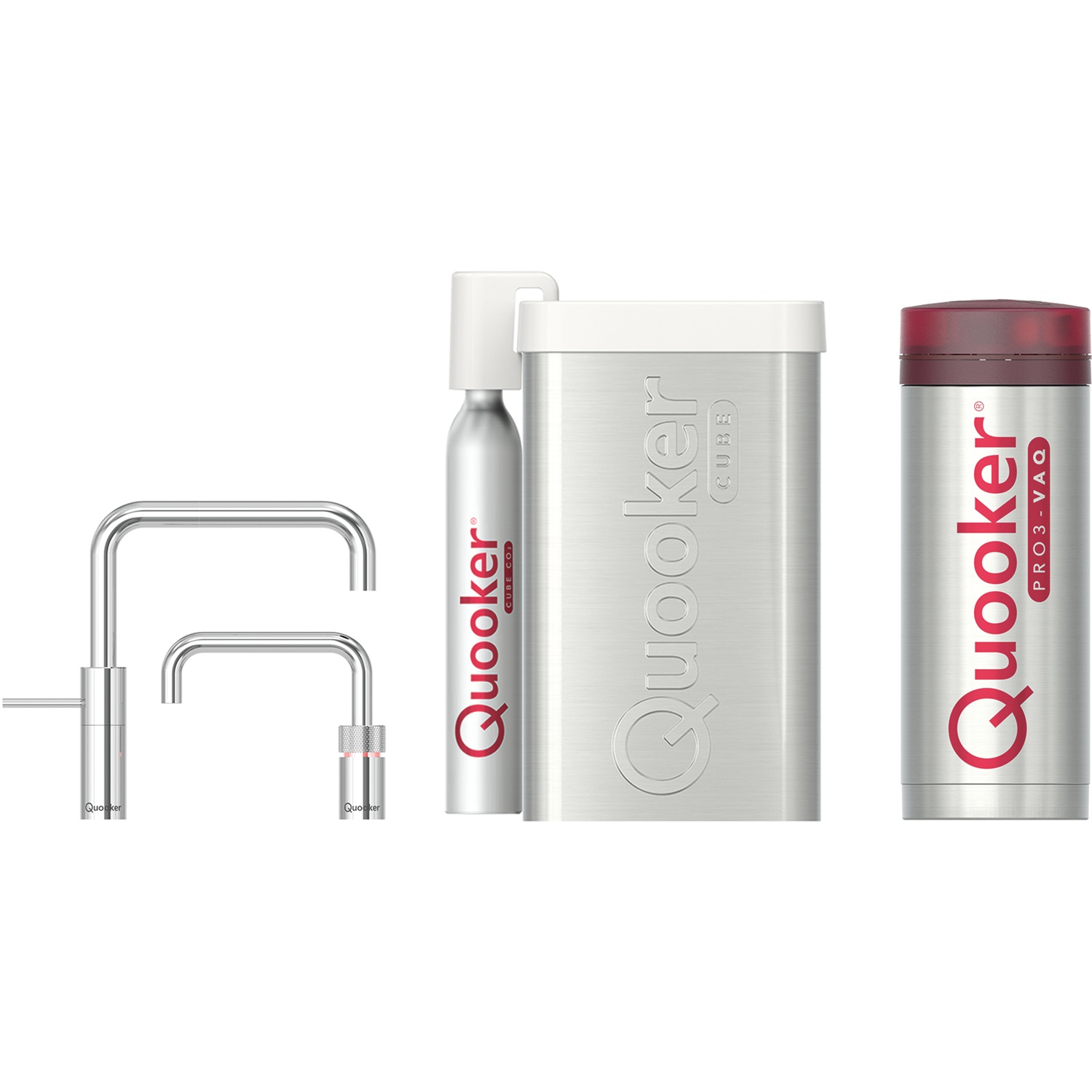 quooker nordic square twintaps kokendwaterkraan met pro3 vaq reservoir en cube 3nschrtt cube chroom