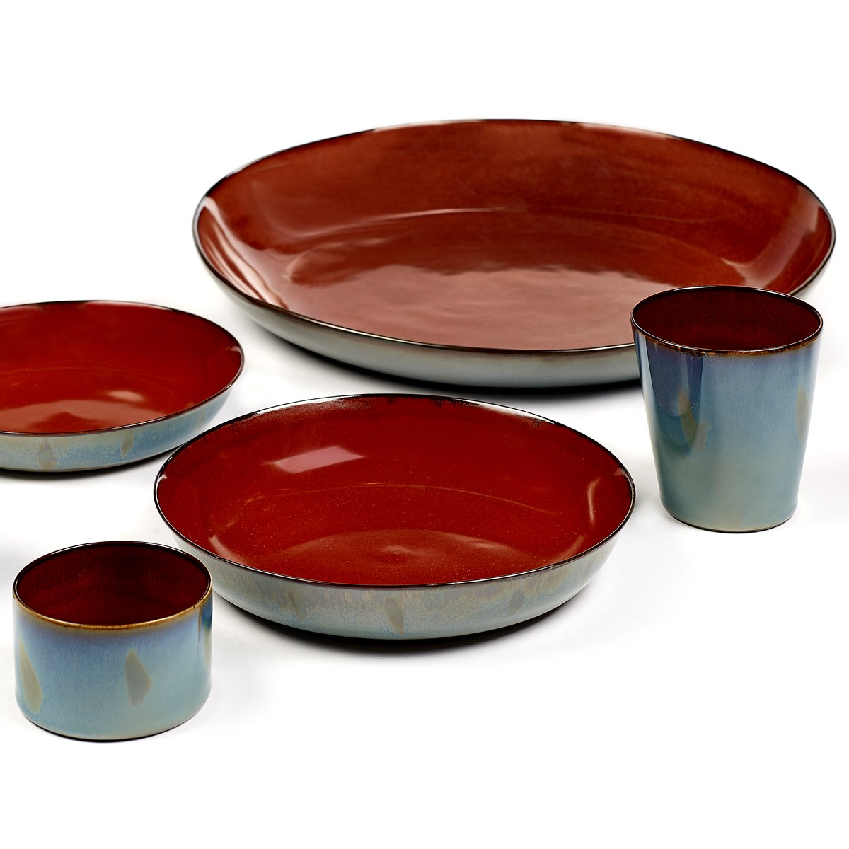 serax terres de reves bord diep b5116139 21cm rustsmokey blue 4 stuks