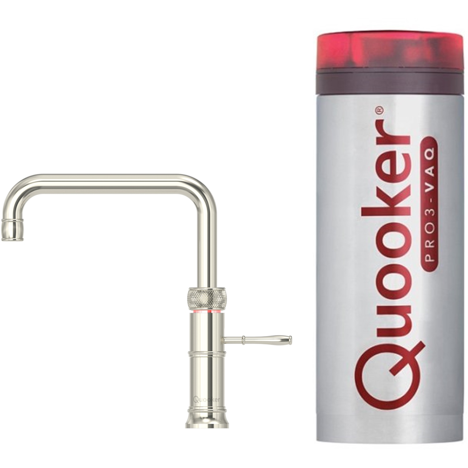 quooker classic fusion square kokendwaterkraan met pro3 vaq reservoir 3cfsnig nikkel