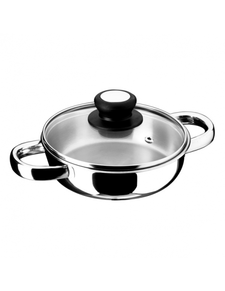 inoxibar forma sauteerpan met glasdeksel 16cm