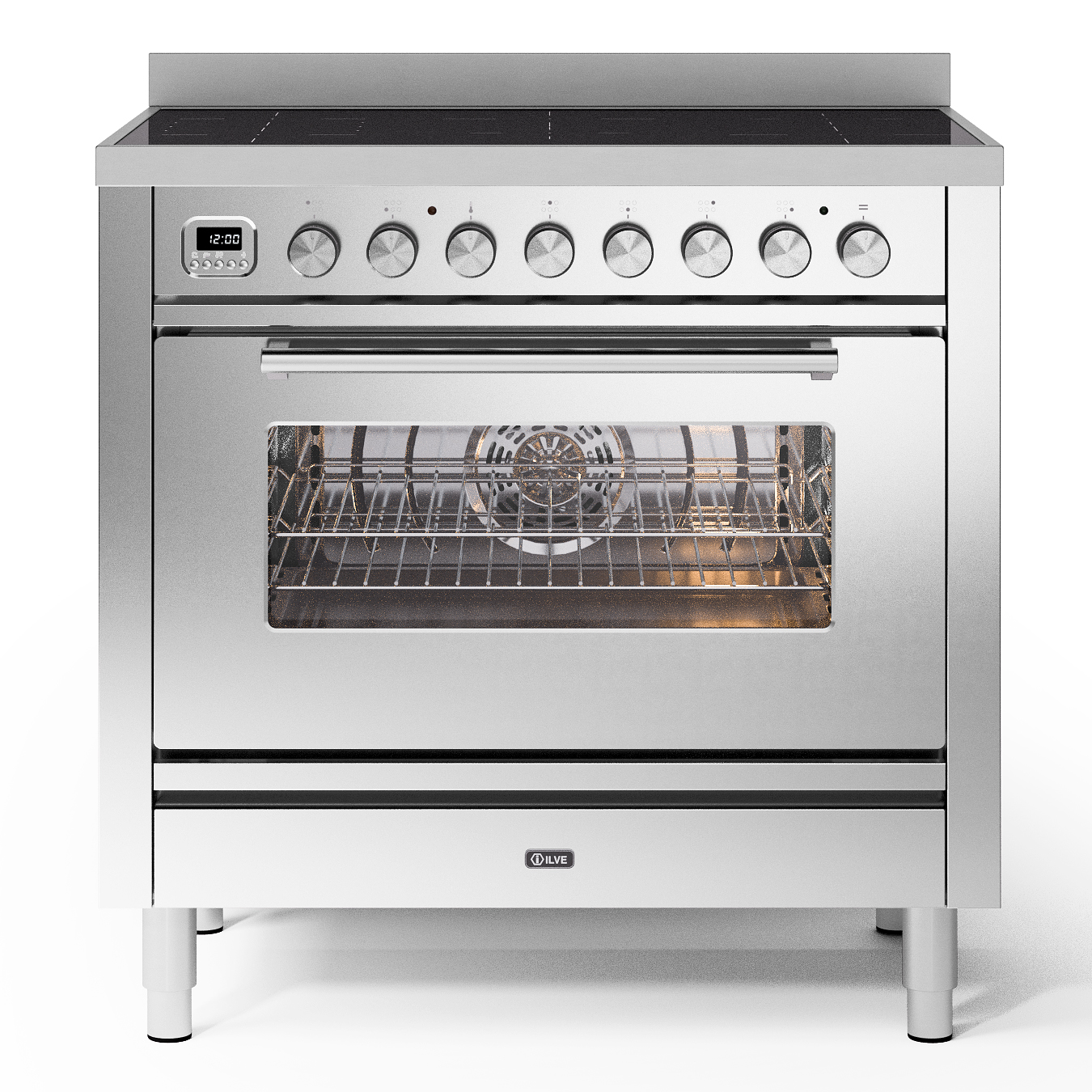 ilve professional plus inductiefornuis pi096we3ss 90cm rvs