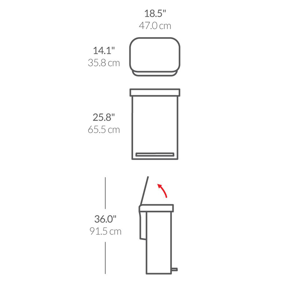 simplehuman-rechthoekige-pedaalemmer-55l-zwart