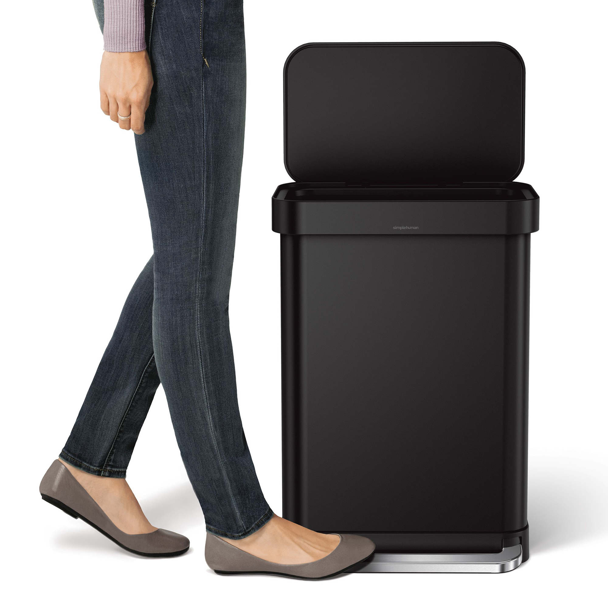 simplehuman-rechthoekige-pedaalemmer-55l-zwart