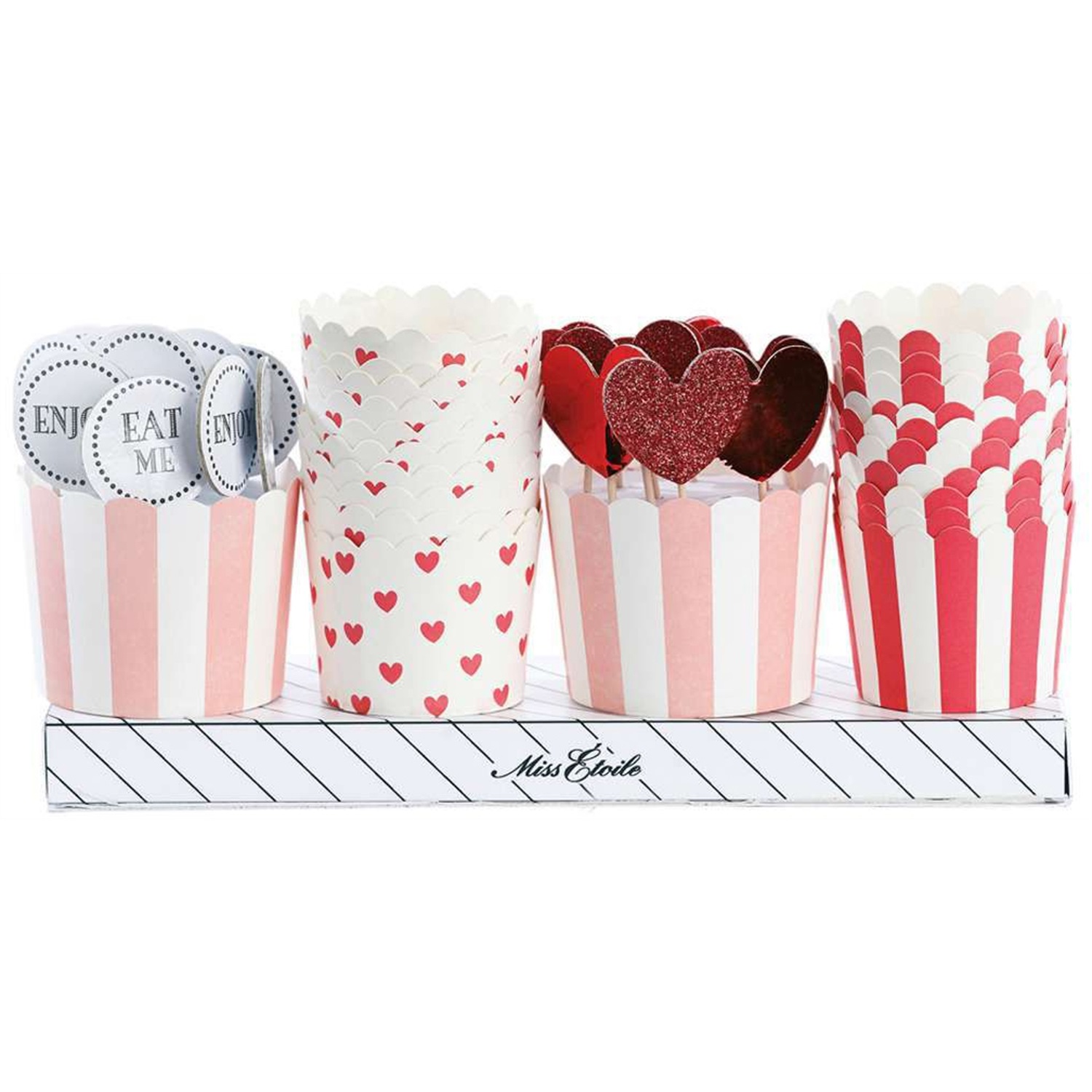 miss etoile baking set cupcakevormen roodroze 40 delig