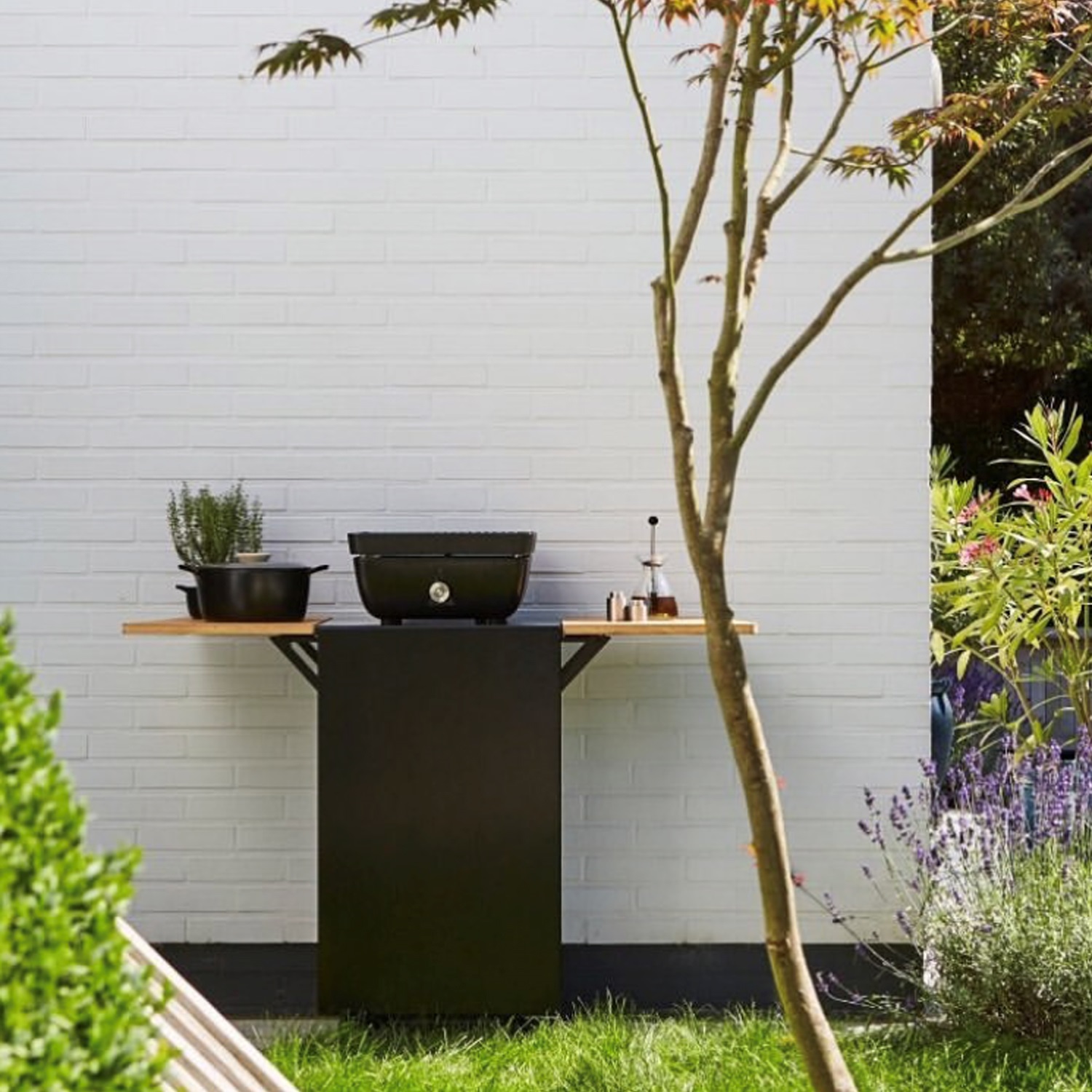 ferleon-trolley-voor-patio-cooker-met-houten-tafels-zwart