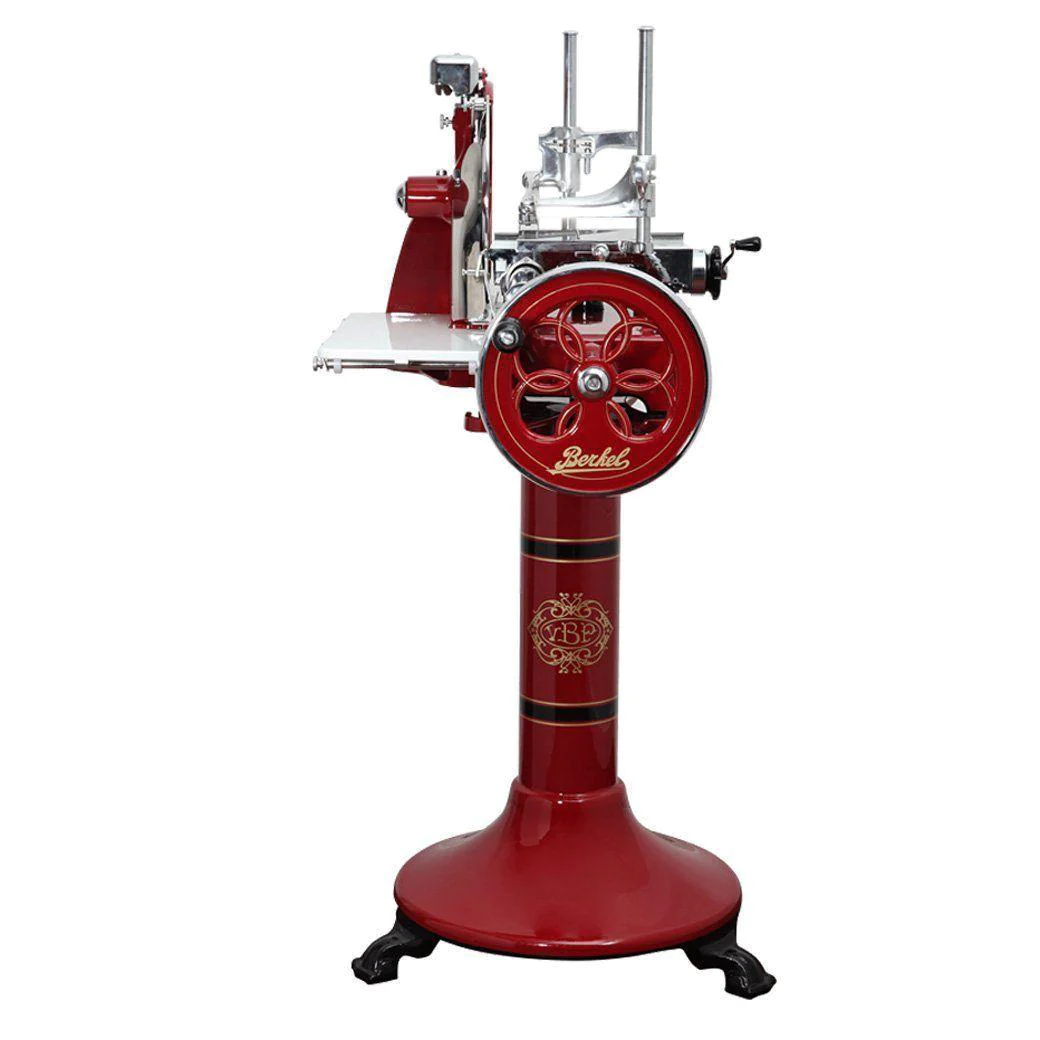 berkel volano p15 flower flywheel snijmachine met onderstel 285cm rood