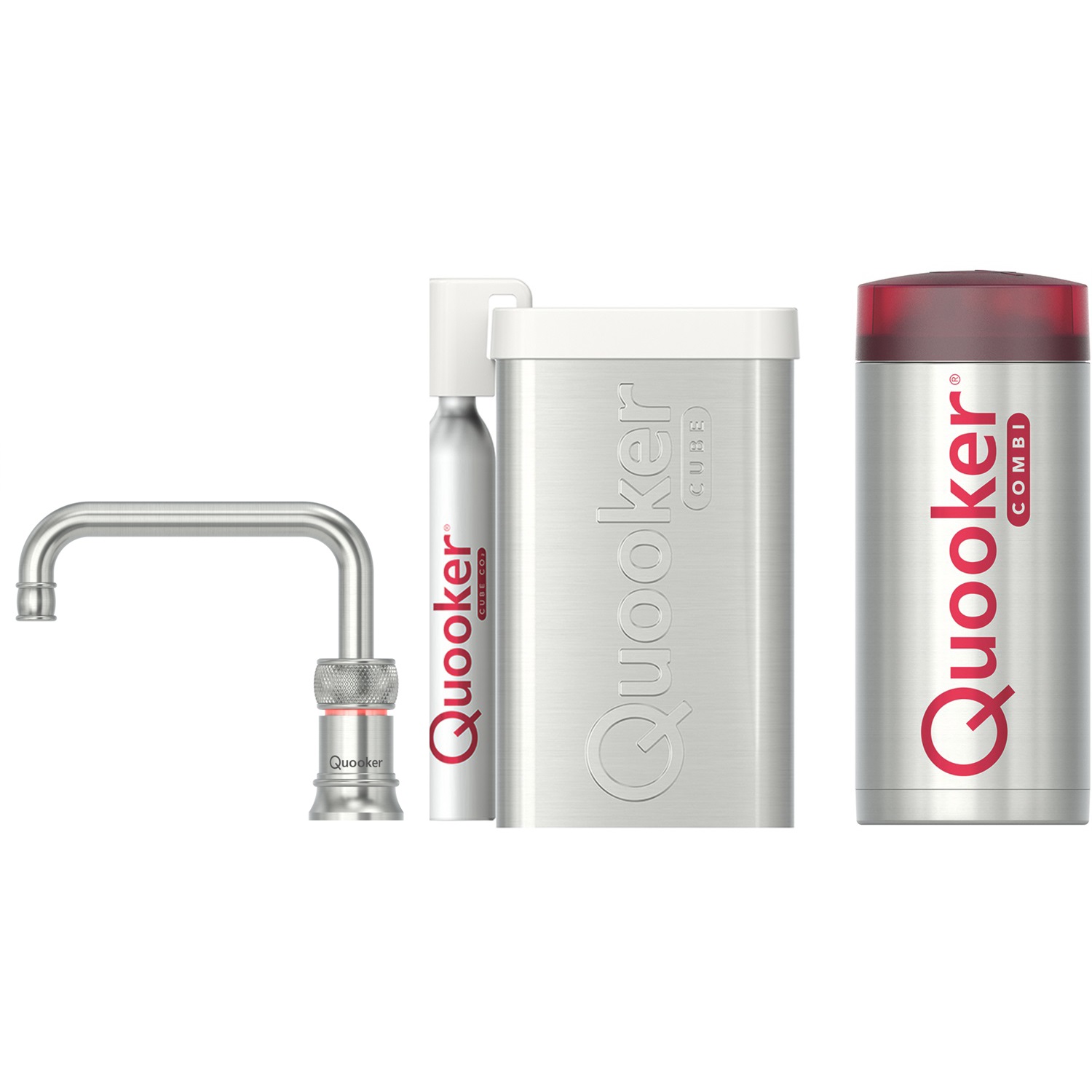 quooker classic nordic square single tap kokendwaterkraan met combi reservoir en cube 22cnsrvs 0