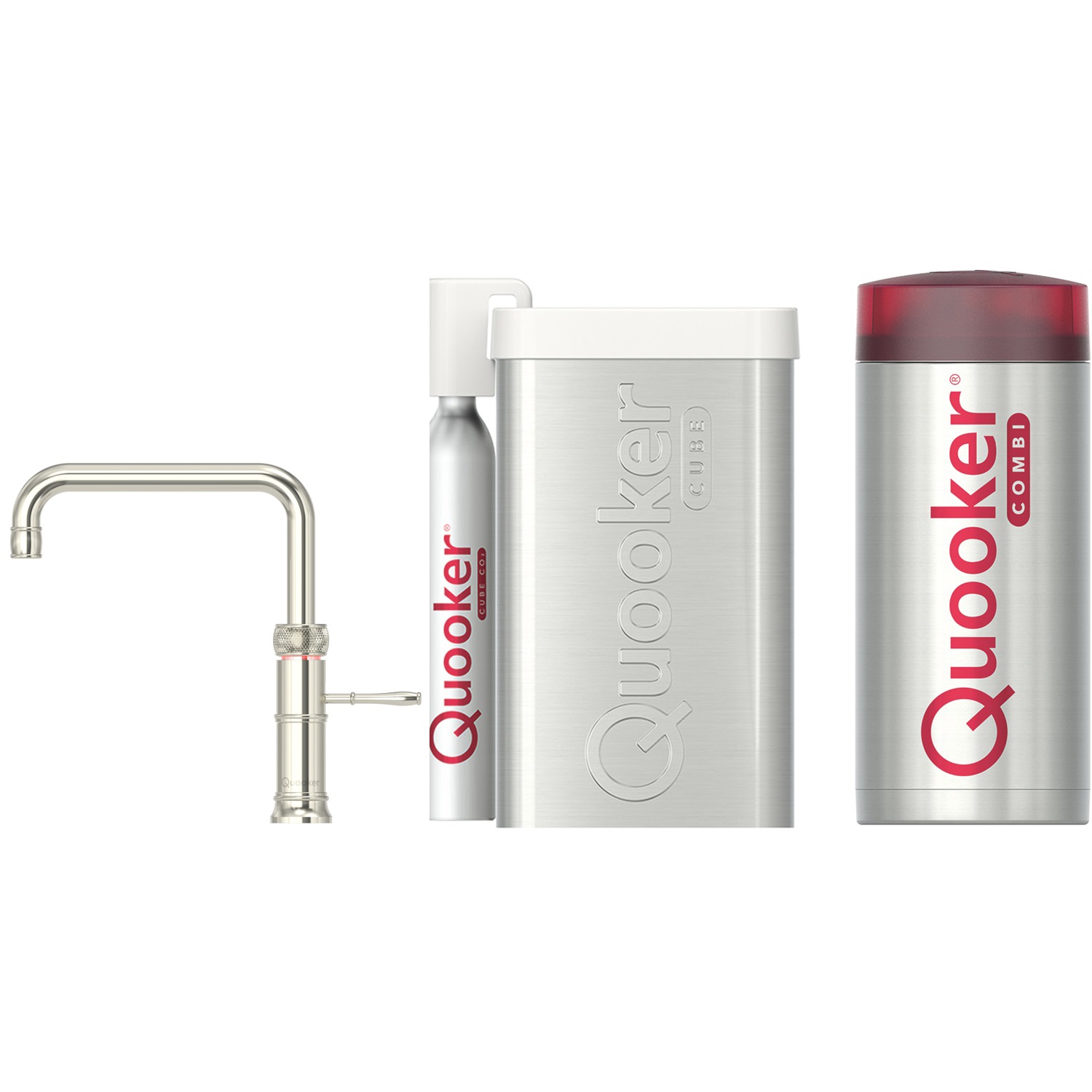 quooker classic fusion square kokendwaterkraan met combi reservoir en cube 22cfsnig cube nikkel 0