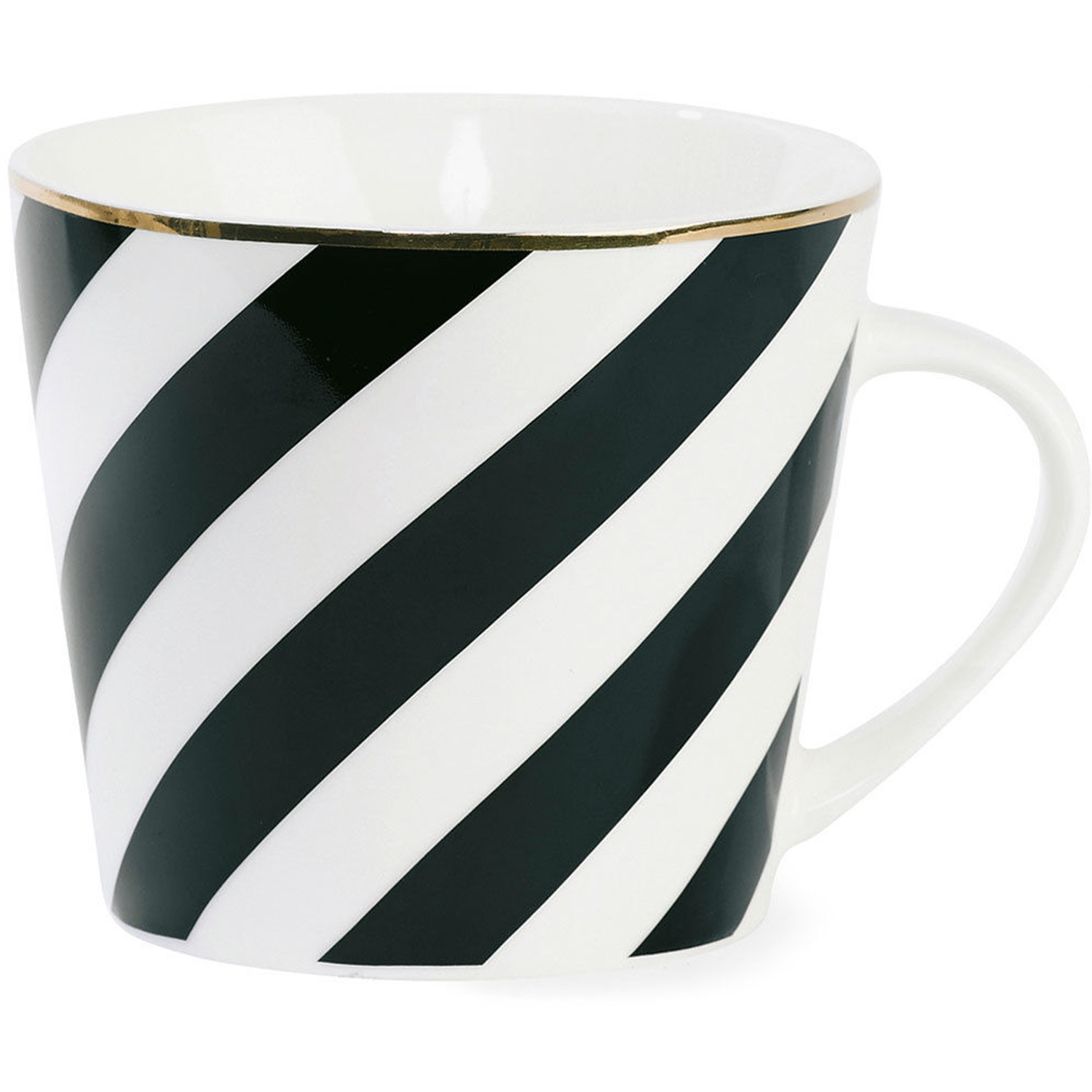 miss etoile coffee mug koffiebeker zwart 350ml diagnonale streep