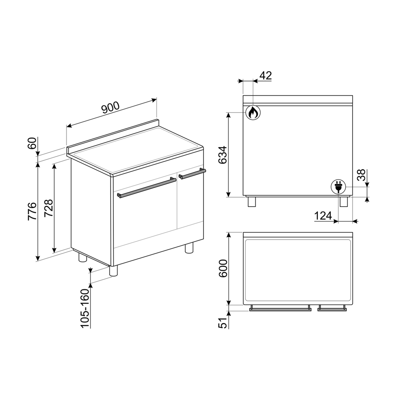 smeg-classici-concerto-gasfornuis-snlk926mx9-90cm-rvs