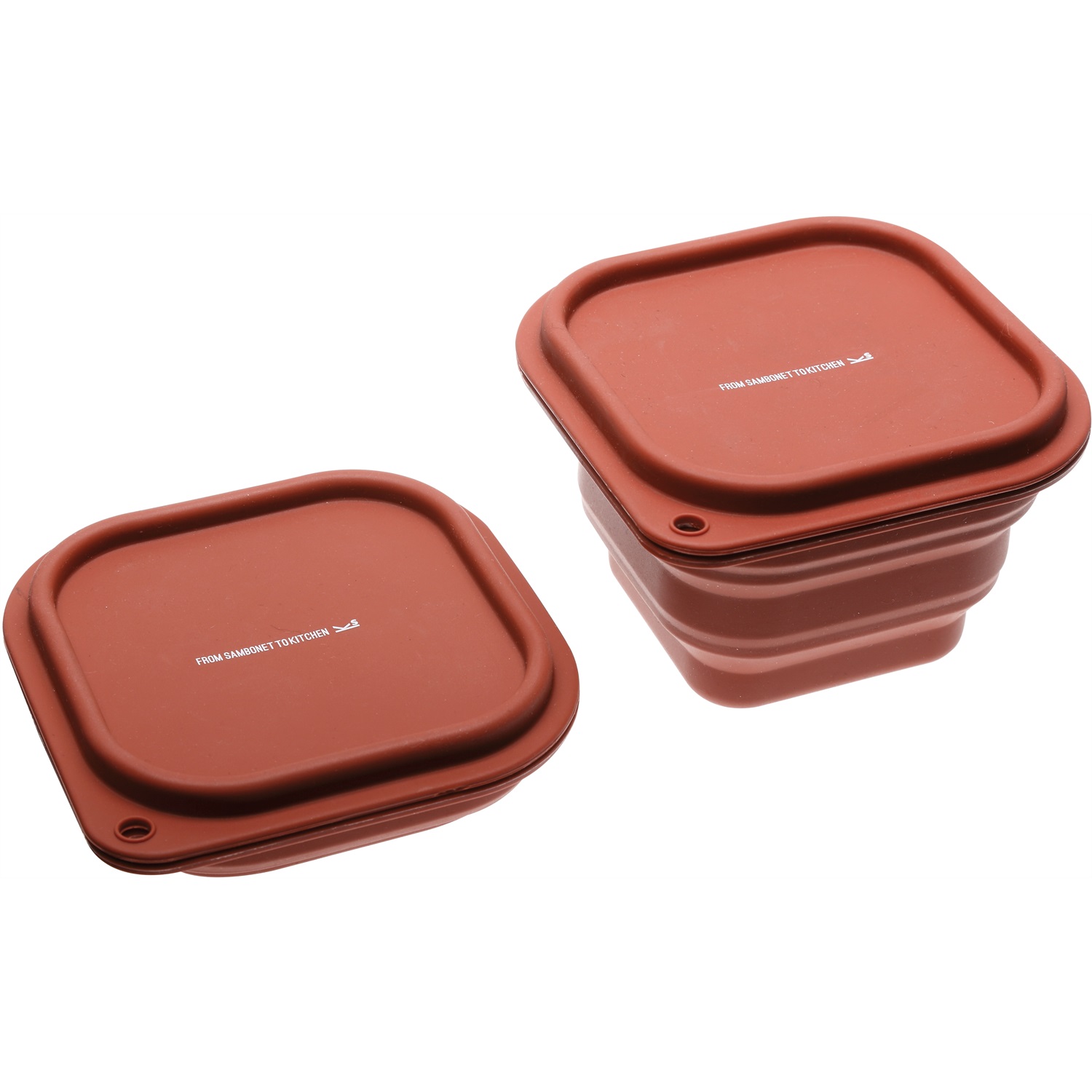 sambonet opvouwbare siliconen opbergbox rood