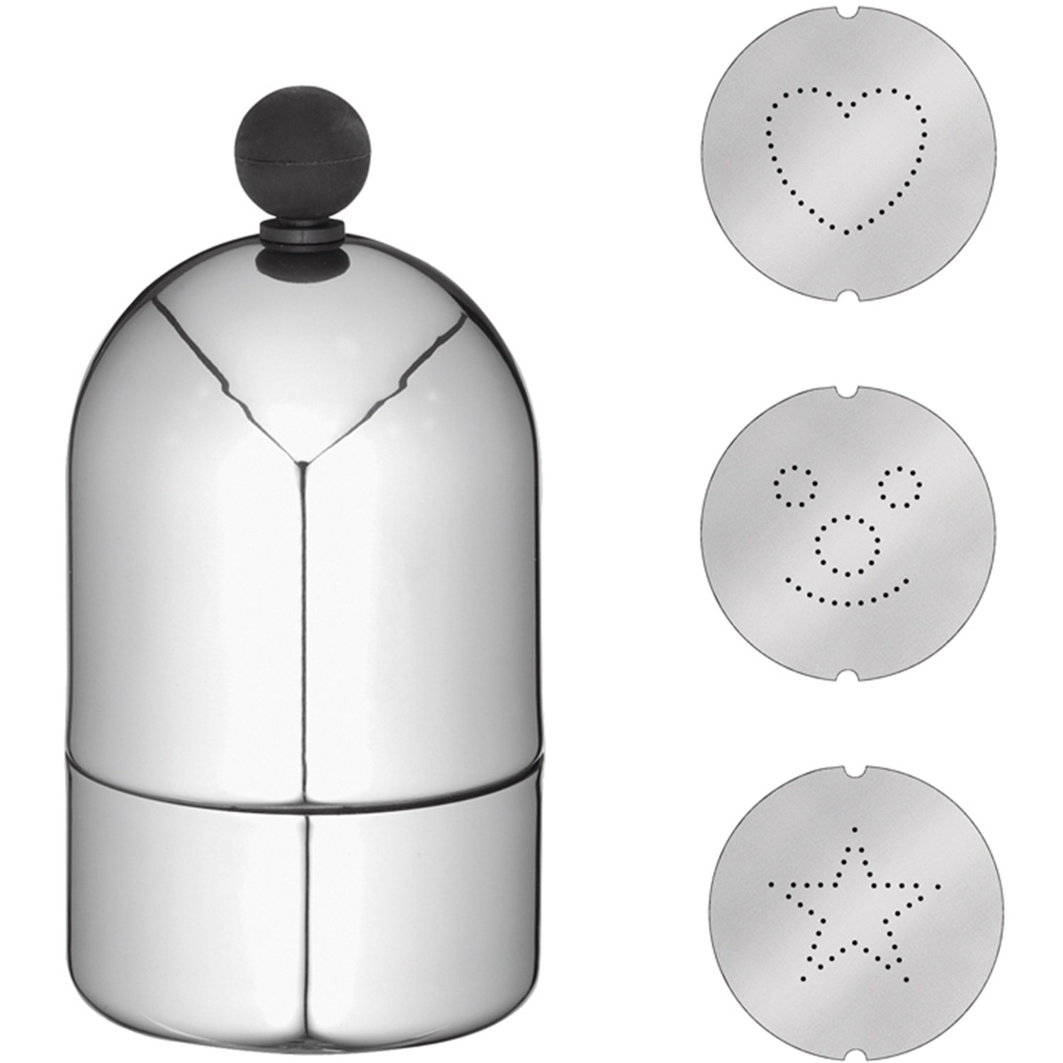 cilio cacaostrooier met sjablonenset 4 delig rvs