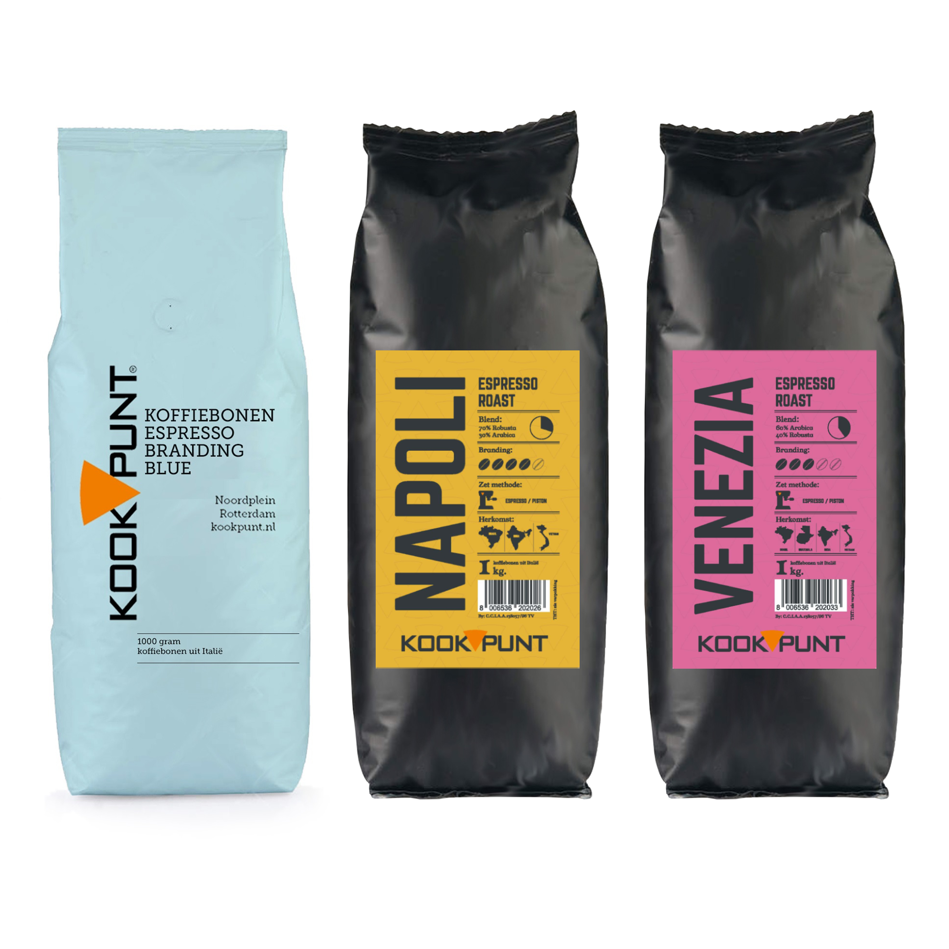 kookpunt proefpakket koffiebonen italie 3kg