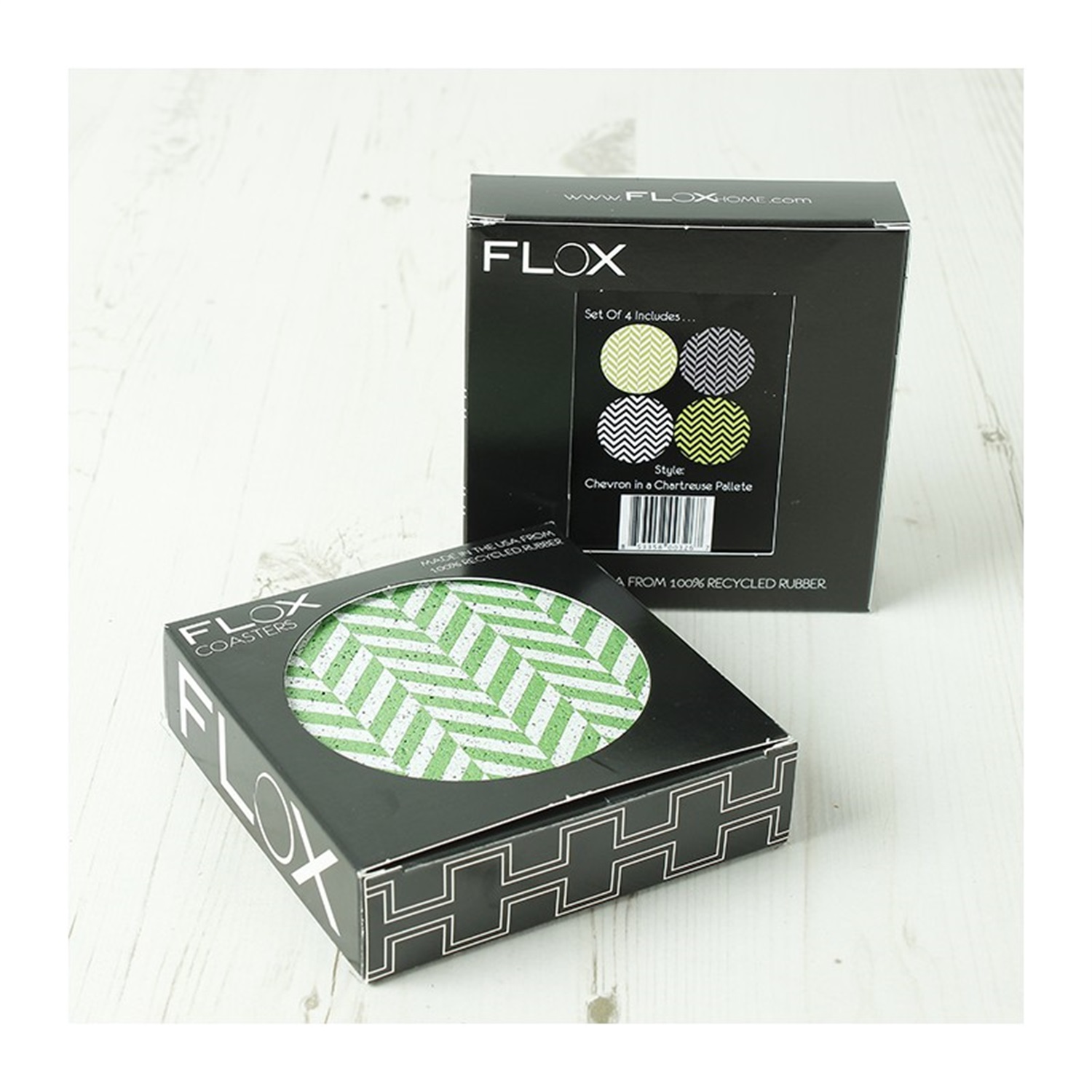 flox-chevron-chartreuse-glasonderzetters-4-stuks-groengrijs-rubber