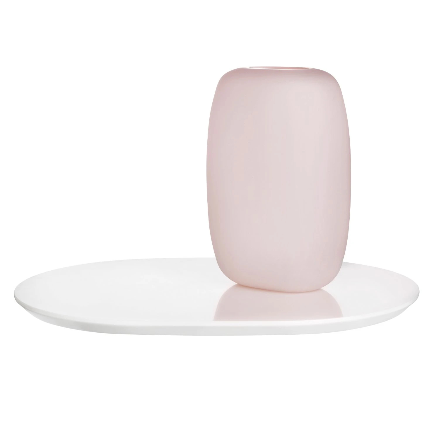 nude sweets vaas op plateau 16x12cm opal roze