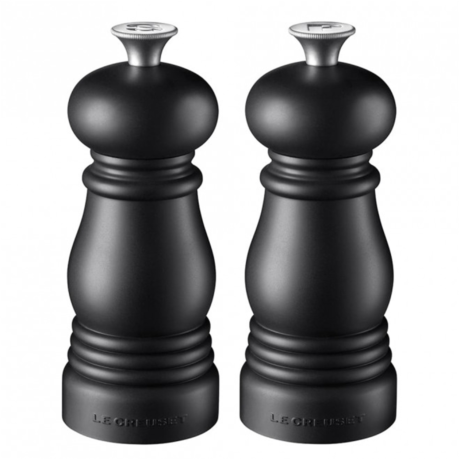 le creuset petite peper en zoutmolenset 11cm mat zwart