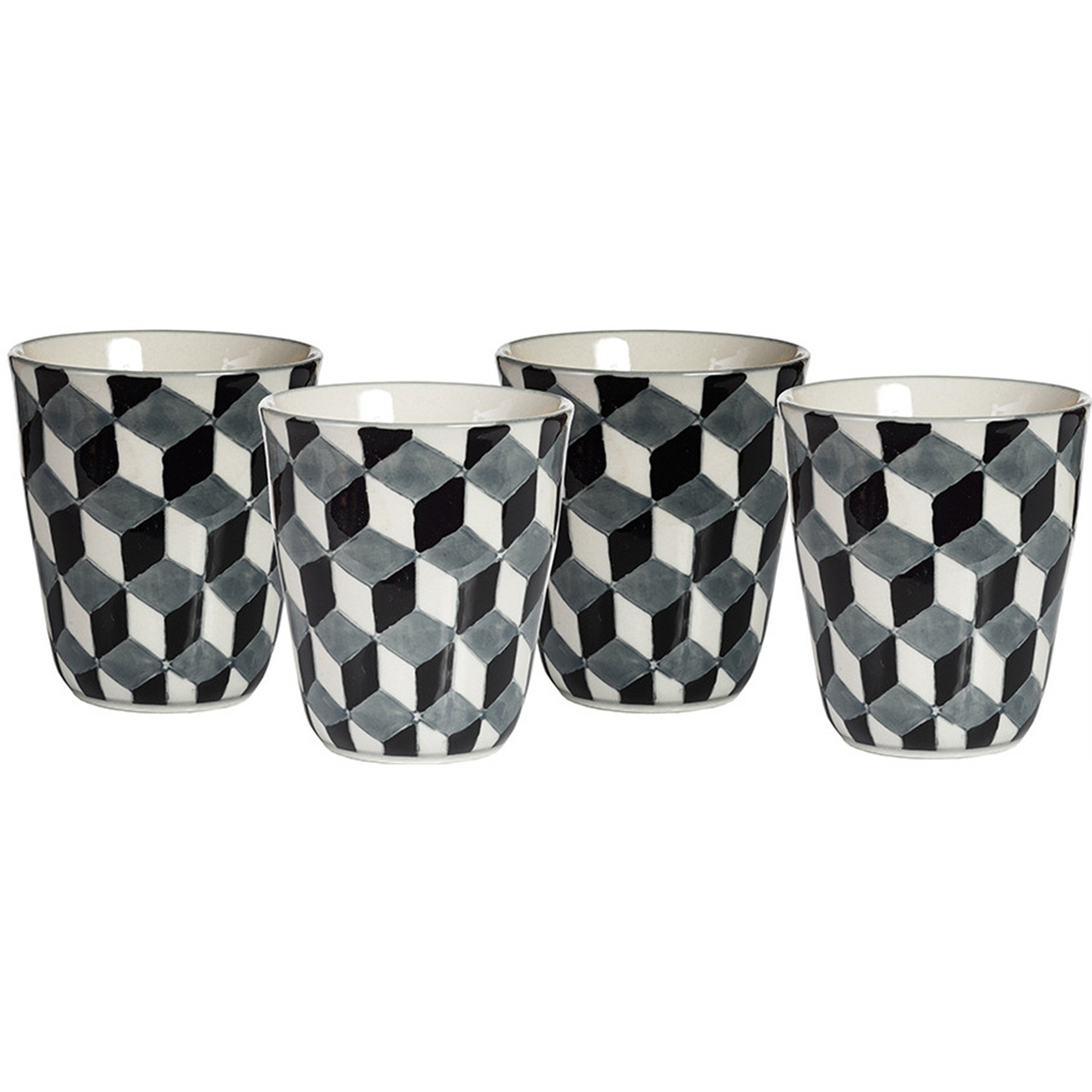 pols potten 3d black bekers 4 stuks