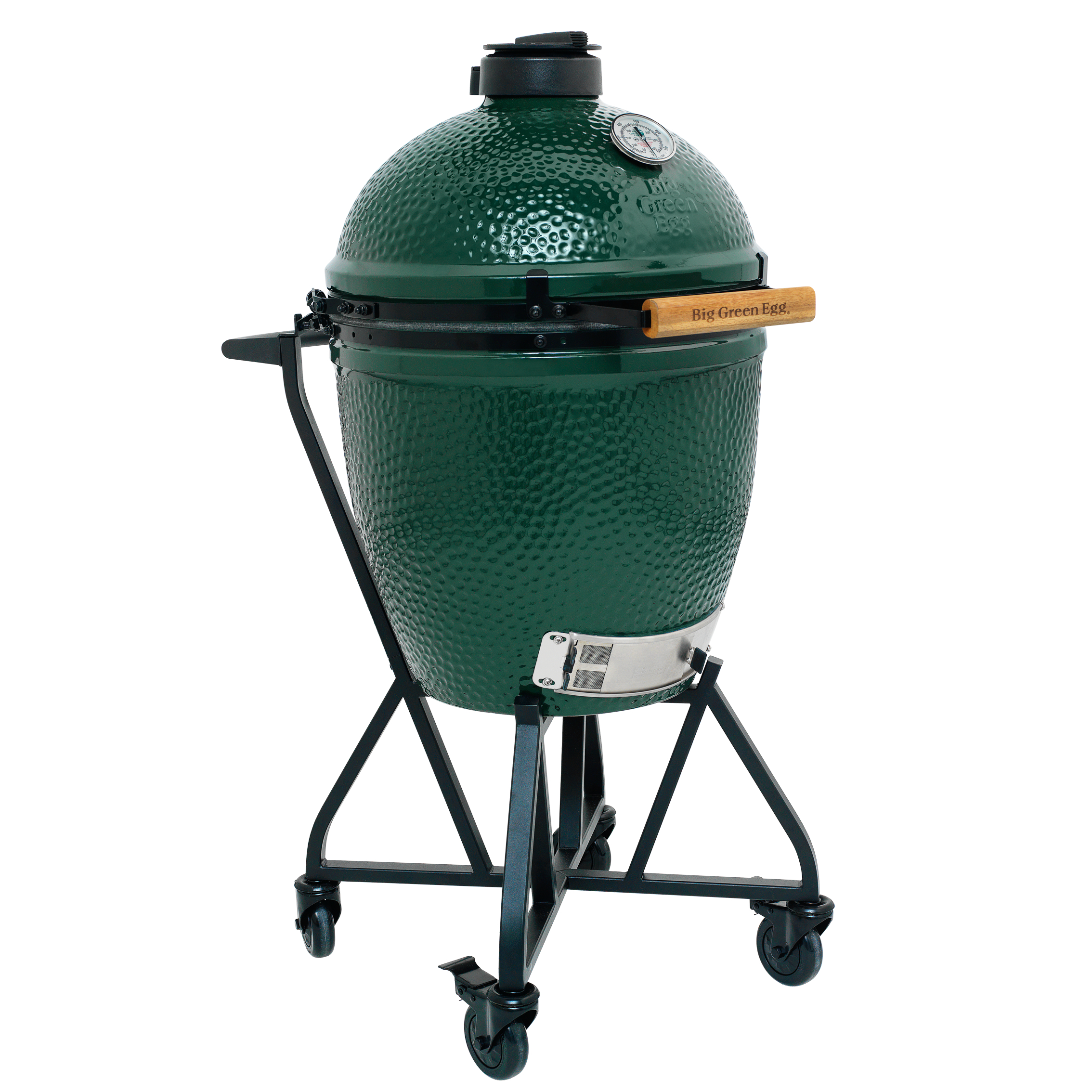 big green egg large houtskoolbarbecue met integgrated nest en handler